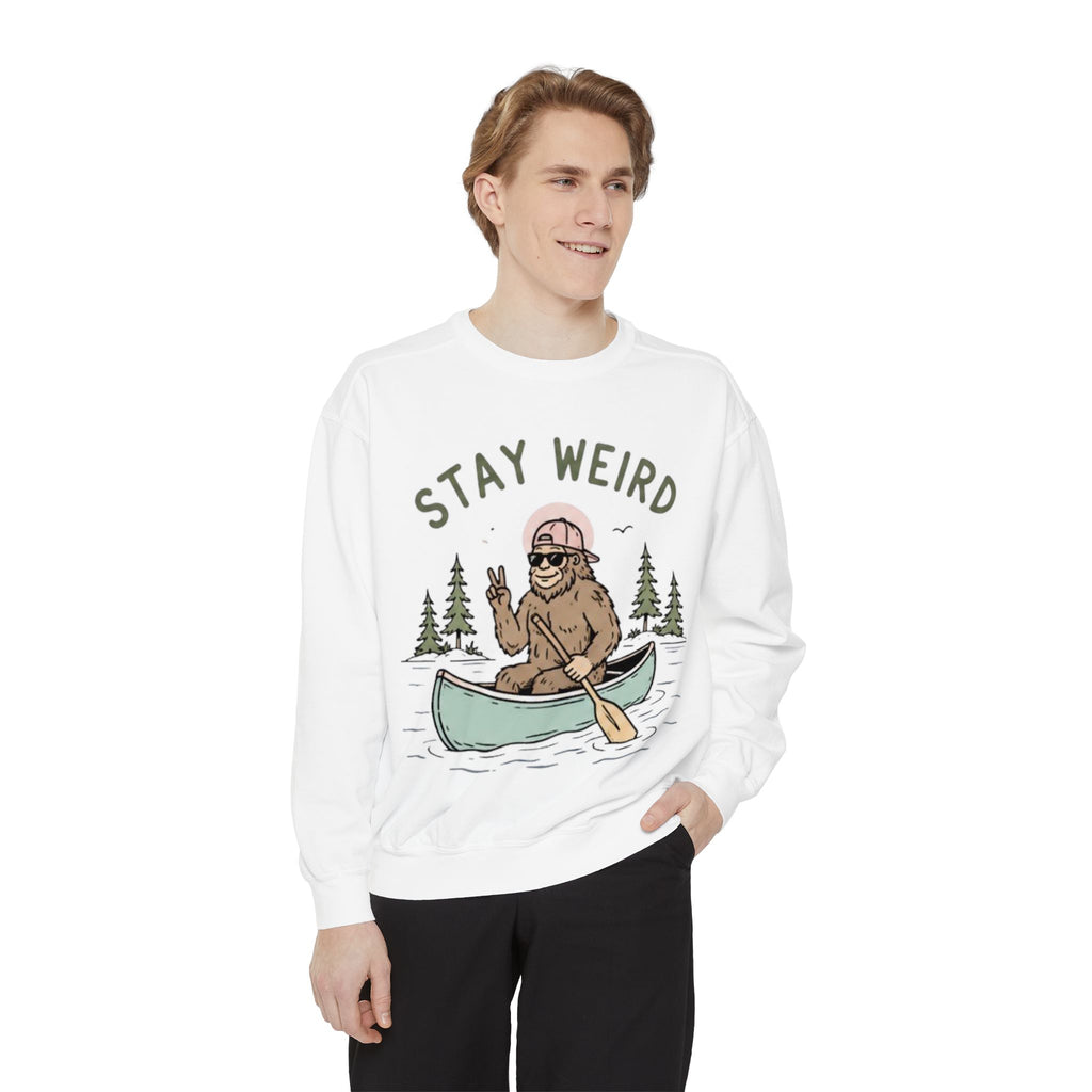Stay Weird Bigfoot Canoe Sweatshirt