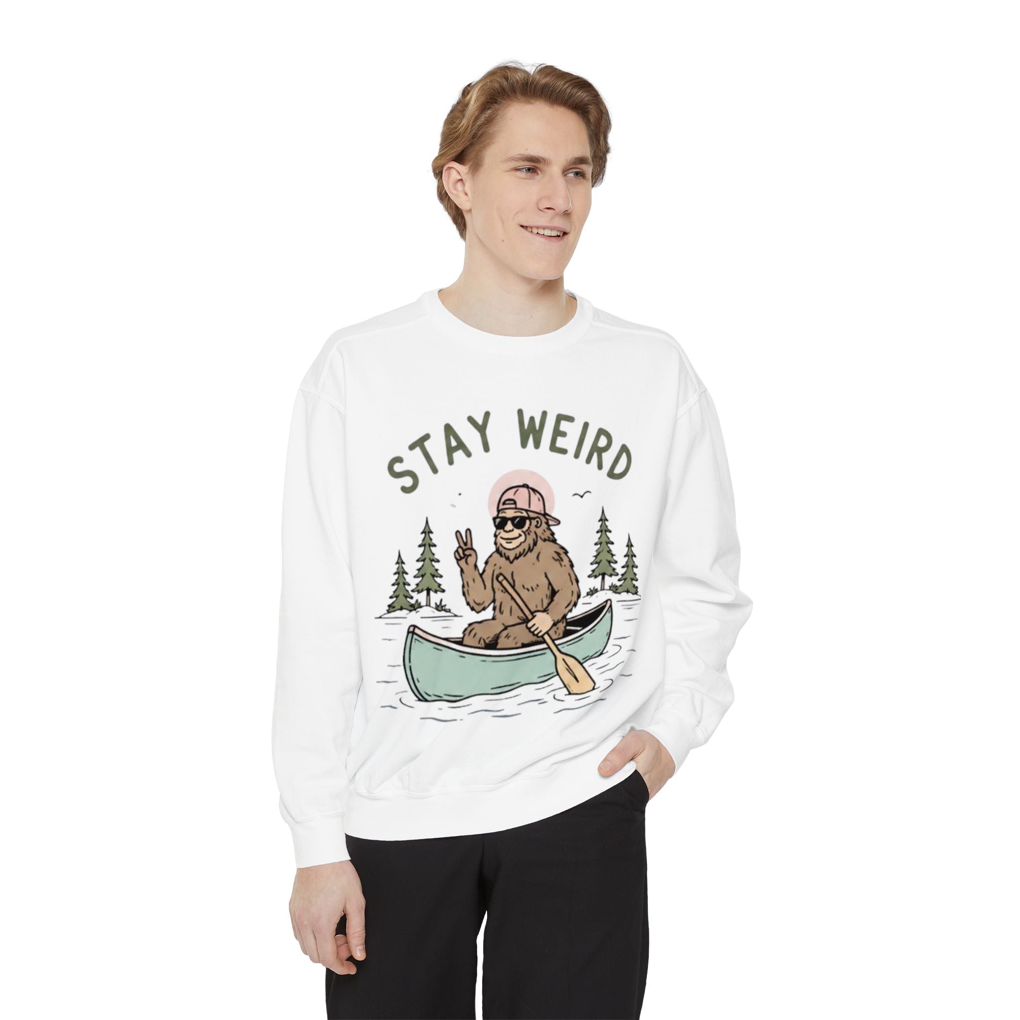Stay Weird Bigfoot Canoe Sweatshirt