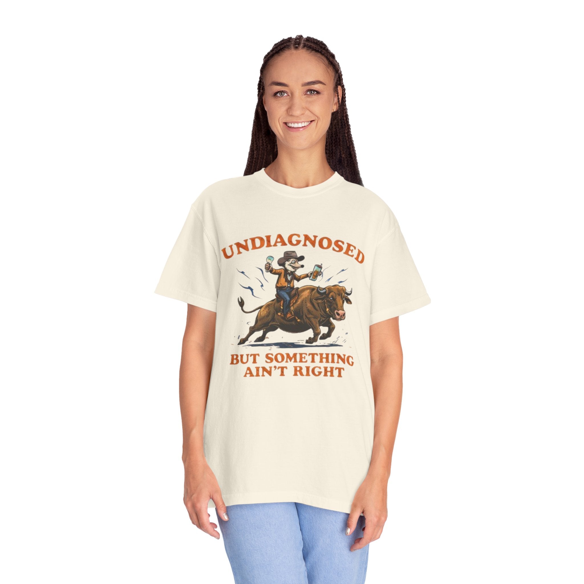 Undiagnosed But Something Ain't Right bull rider T-Shirt | Western Rodeo Graphic Tee