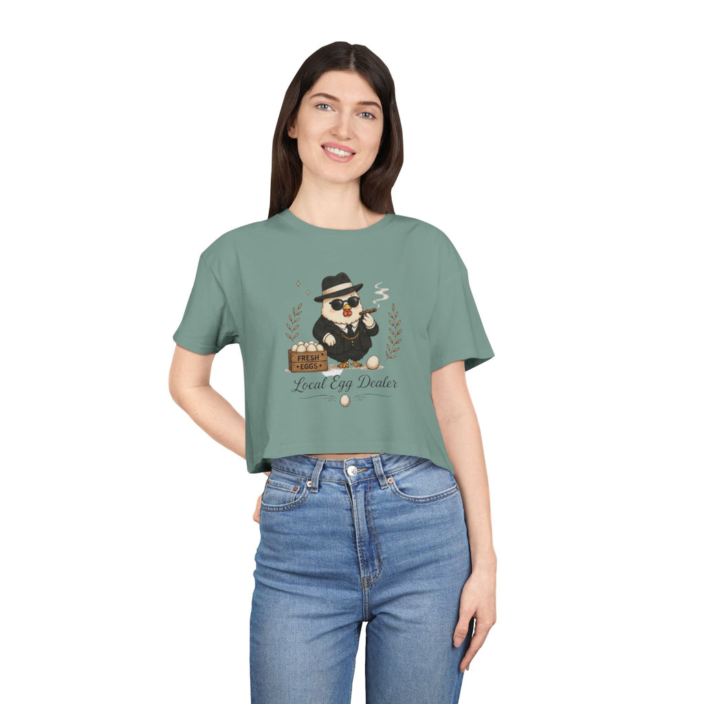 Crop Tee | Local Egg Dealer Cute Chick Graphic Crop Top