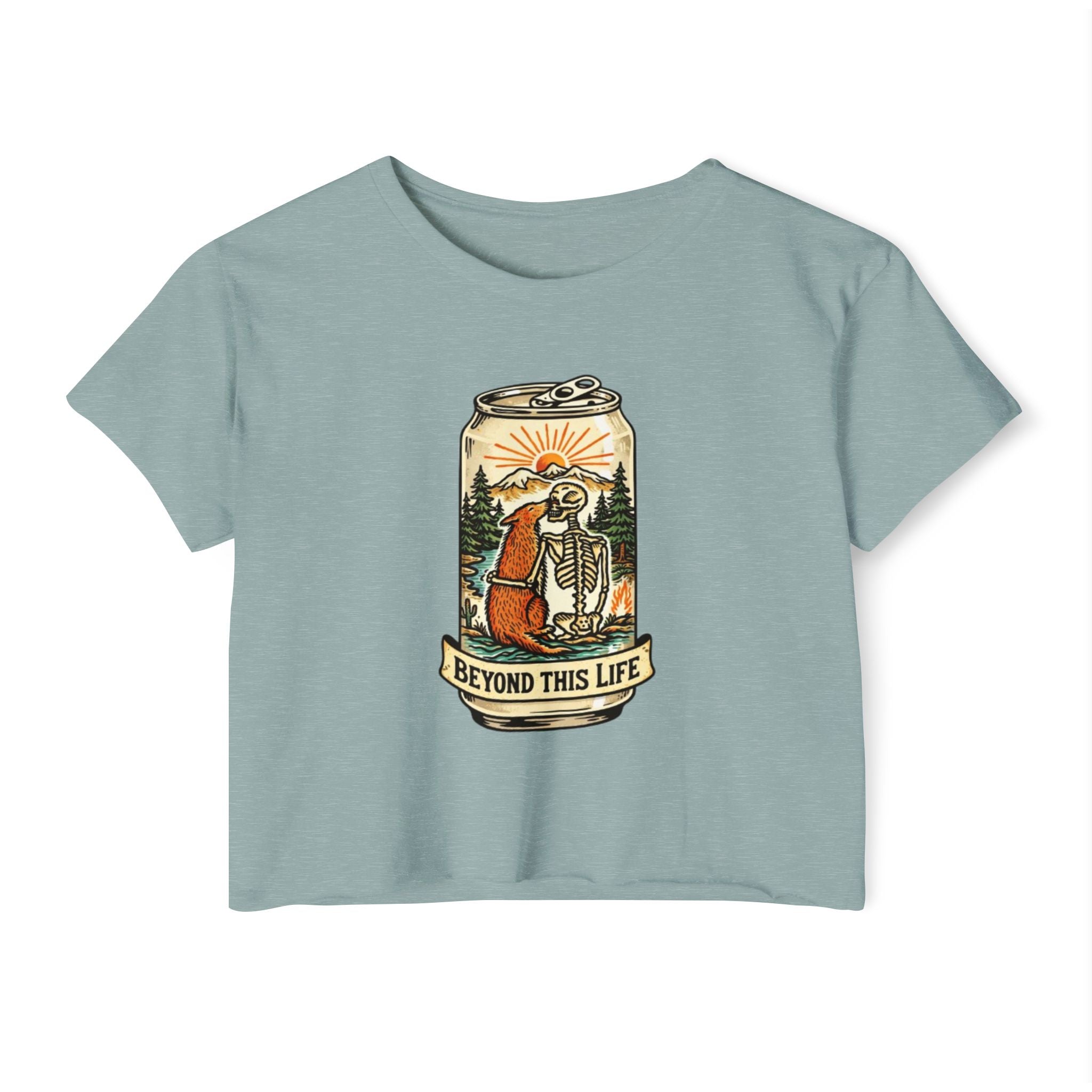 Festival Crop Top | Beyond This Life Can Art Graphic