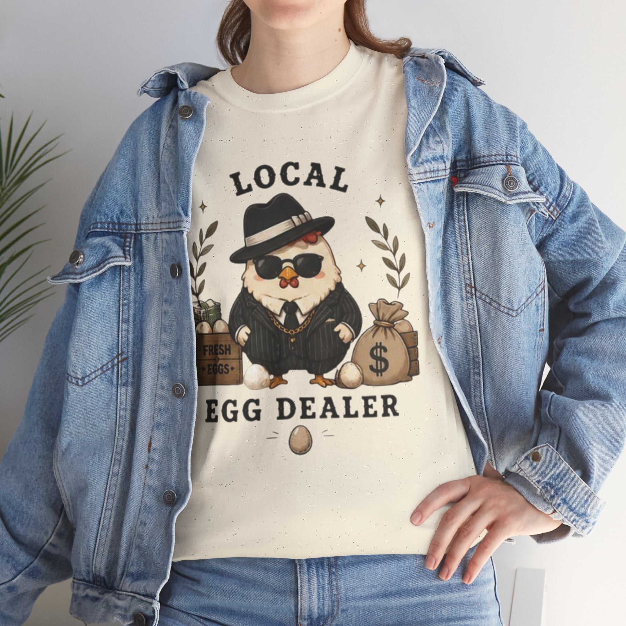 Egg Dealer T-Shirt | Funny Chicken Mobster Graphic Tee