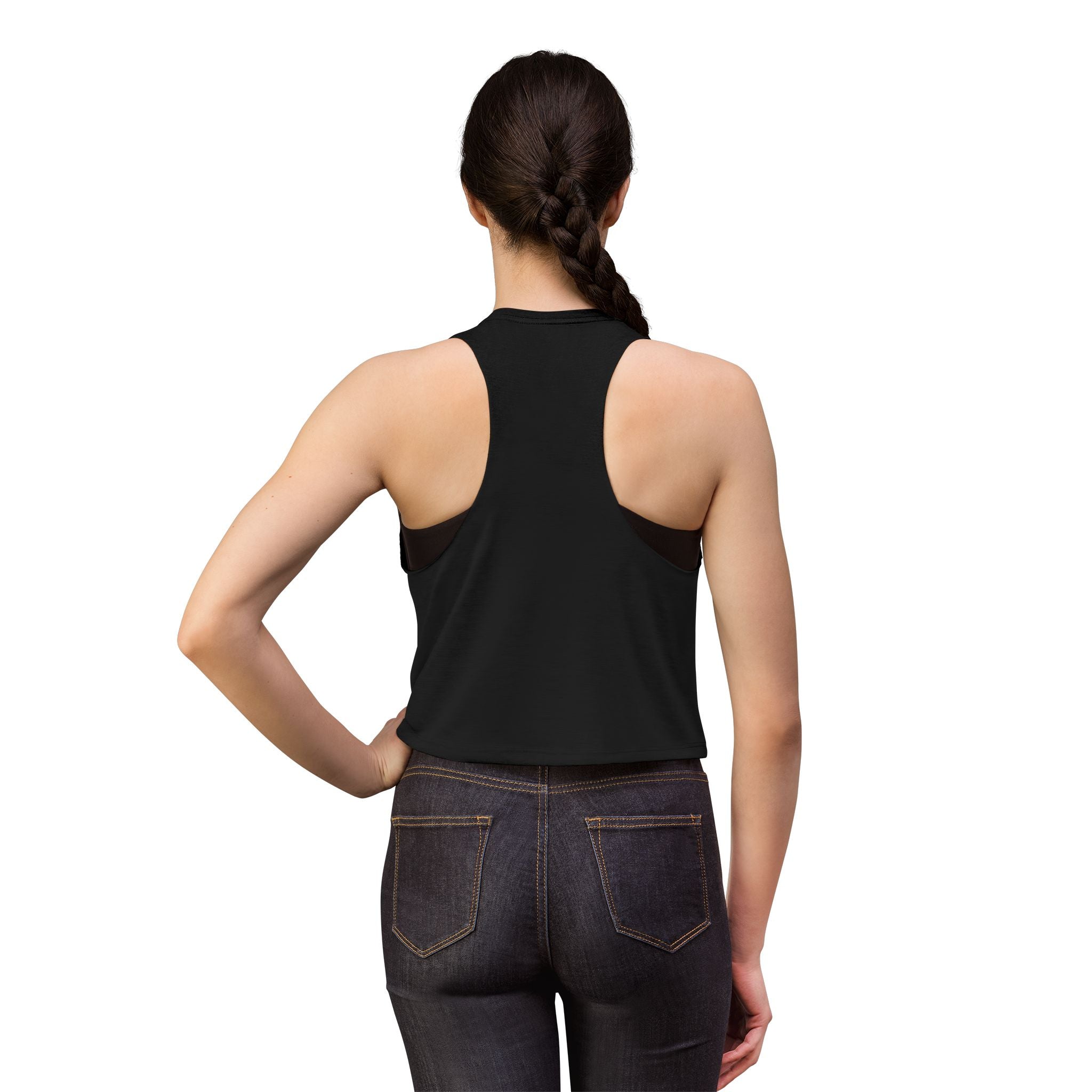 Alien Abduction Hiker Graphic Crop Top | Retro Mountain UFO Tank