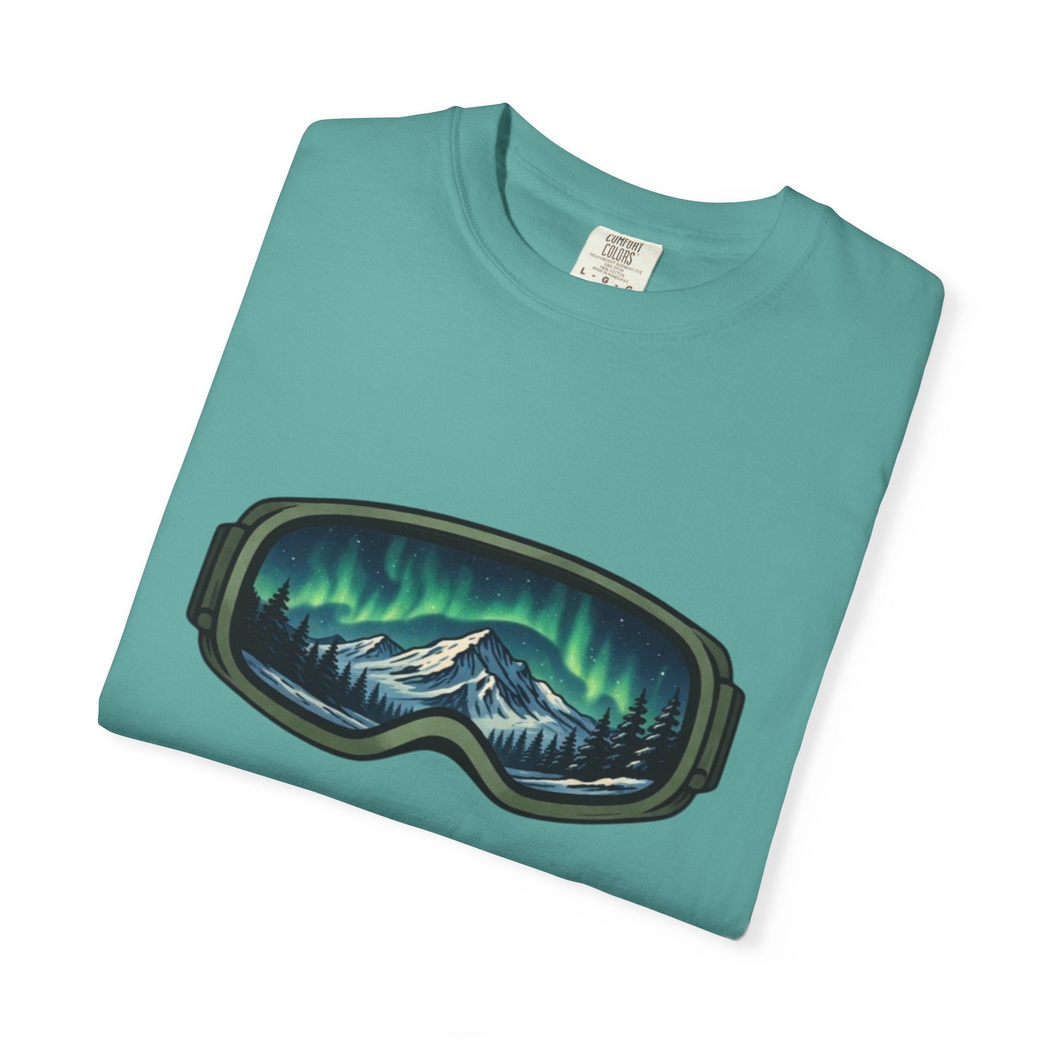 Ski Goggle Northern Lights Mountain T-Shirt