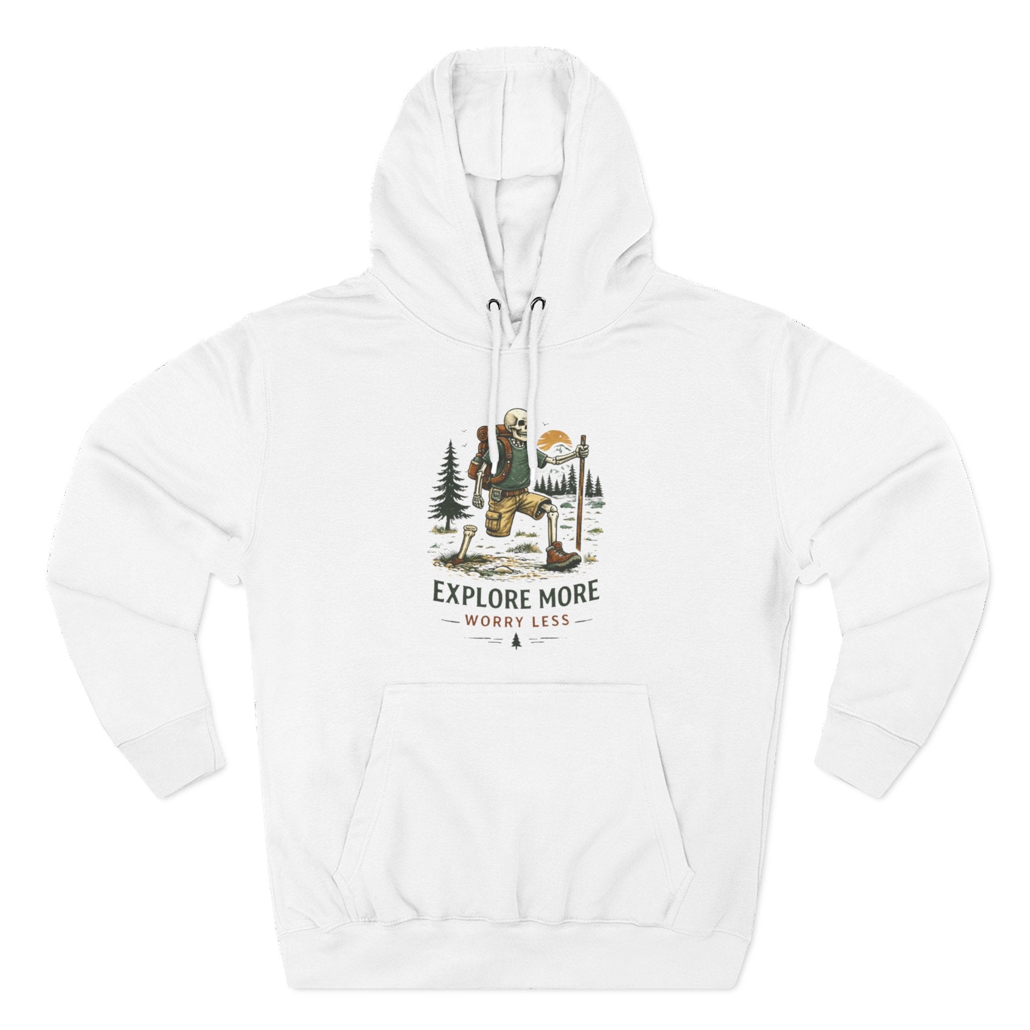 Explore More Hoodie | Outdoor Adventure Graphic Pullover Explore More, Worry Less