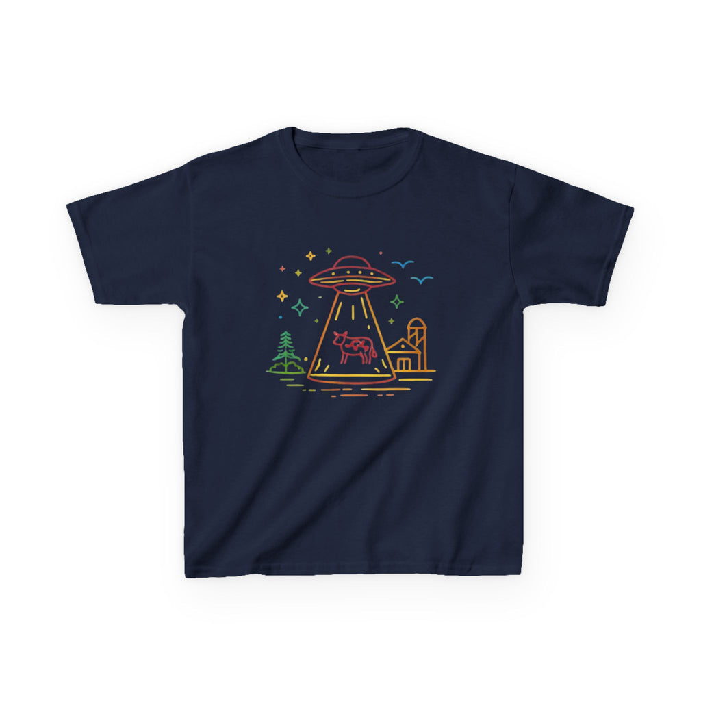 Kids T-Shirt | Pastel UFO Cow Abduction Design