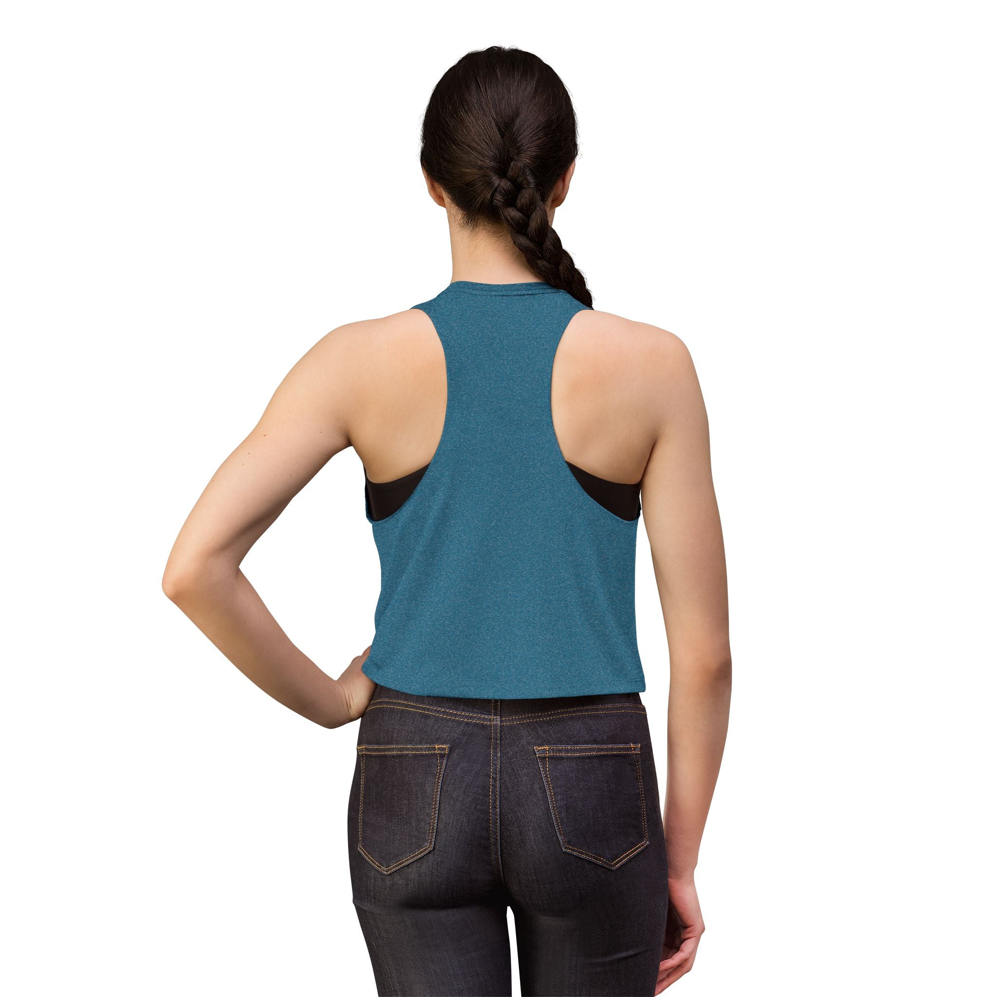 Alien Abduction Hiker Graphic Crop Top | Retro Mountain UFO Tank