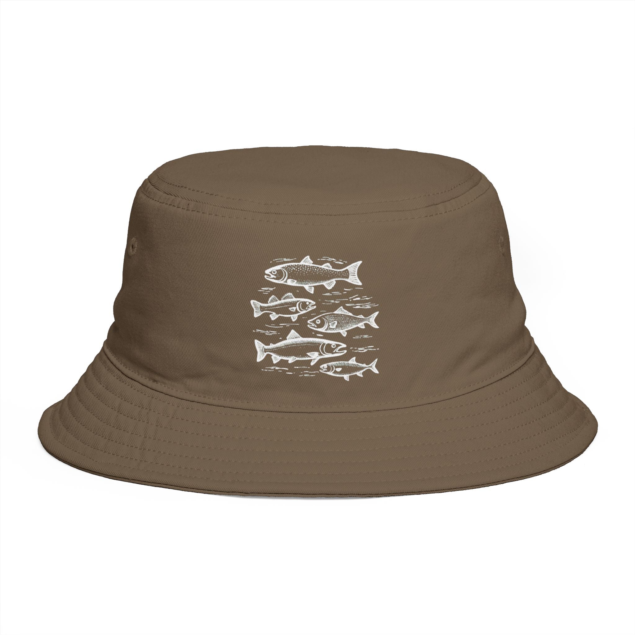 Bucket Hat | Vintage Fish Sketches Outdoor Fishing Hat