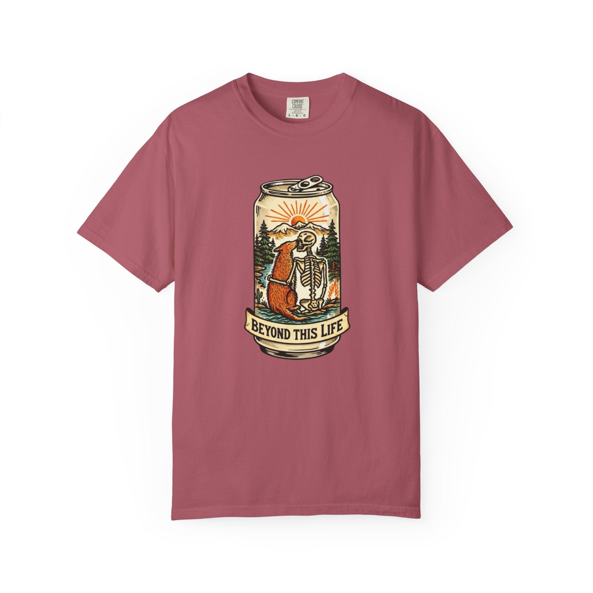 Beyond This Life T-Shirt | Vintage Skull & Can Graphic Tee