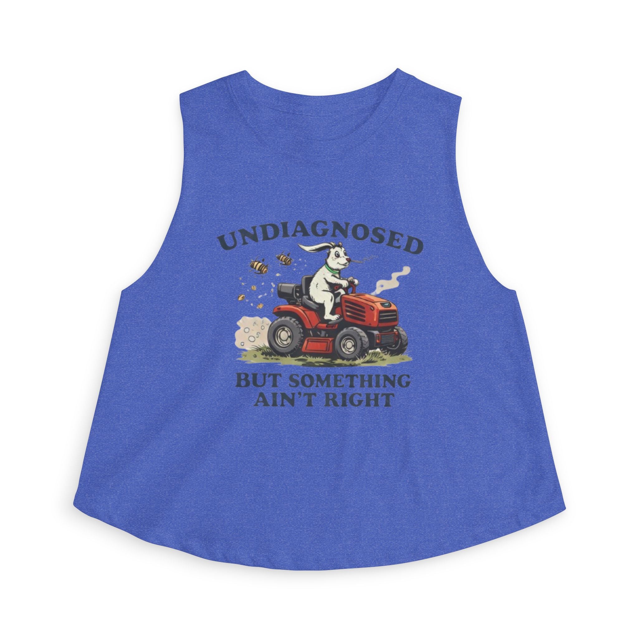 Undiagnosed But Something Ain't Right Bunny Tractor Crop Top | Bee Chase Graphic