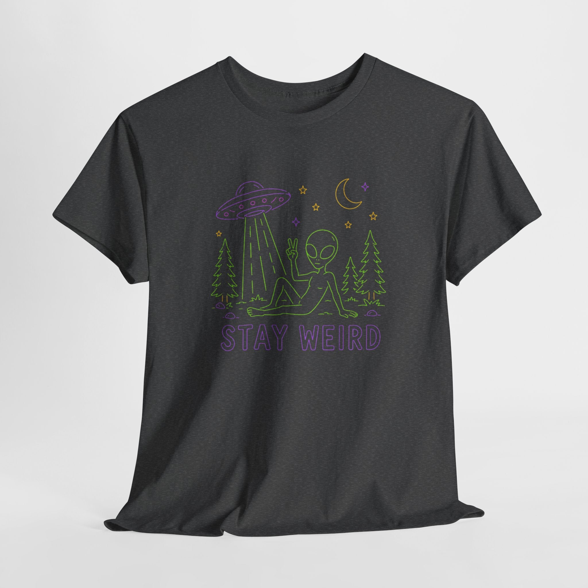 T-Shirt | Pastel UFO "Stay Weird" Graphic Tee