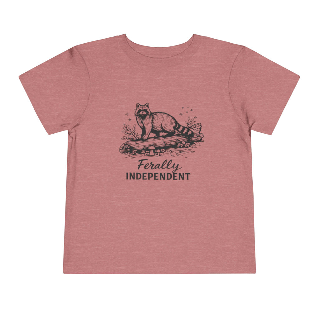 Toddler Tee | "Ferally Independent" Raccoon Graphic Kids Shirt