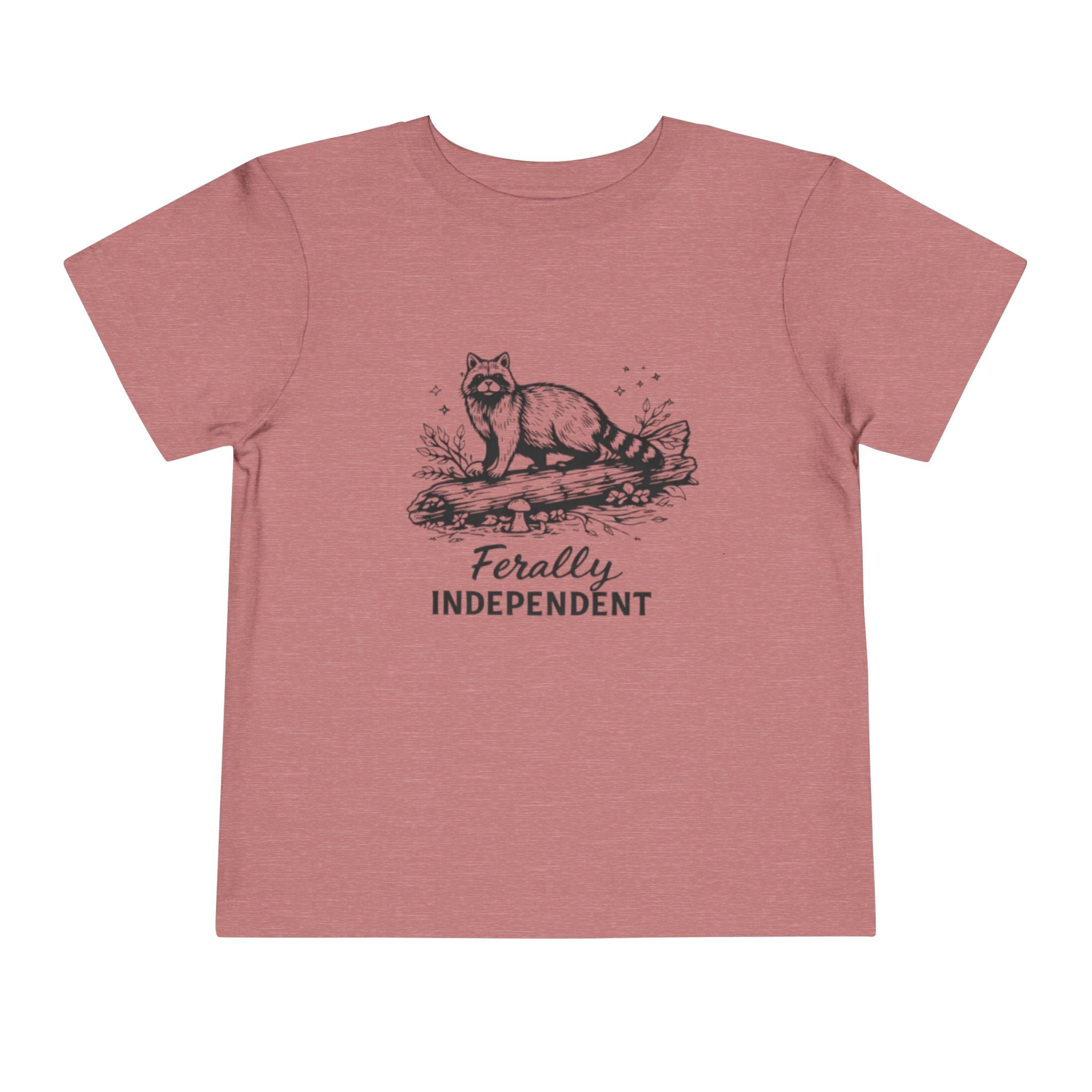 Toddler Tee | "Ferally Independent" Raccoon Graphic Kids Shirt
