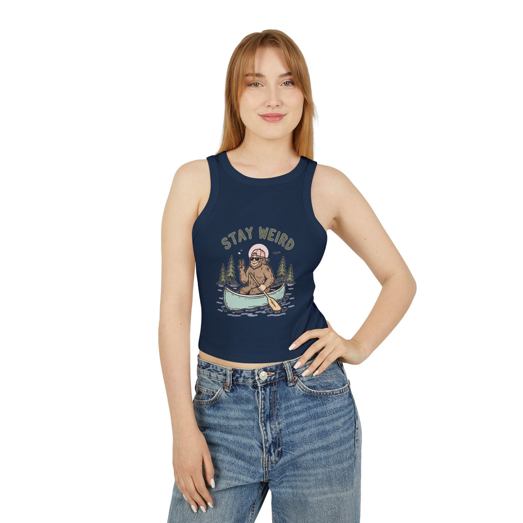 Stay Weird Canoe Crop Tank | Womens Adventure Graphic Tank Top