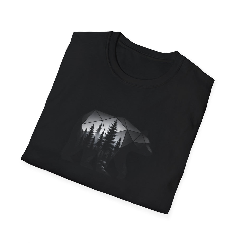 Geometric Bear Forest T-Shirt | Modern Nature Graphic Tee