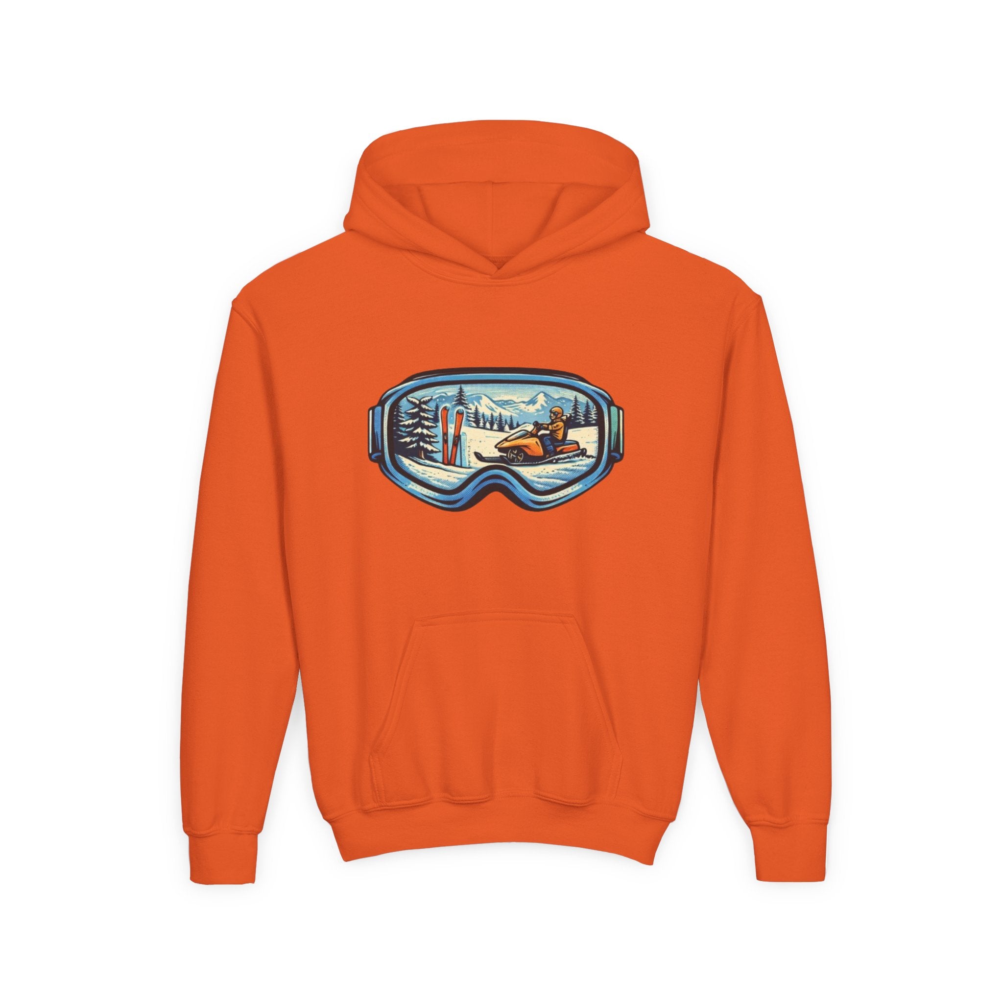 Youth Ski Goggles Hoodie | Winter Snowboard Scene Pullover