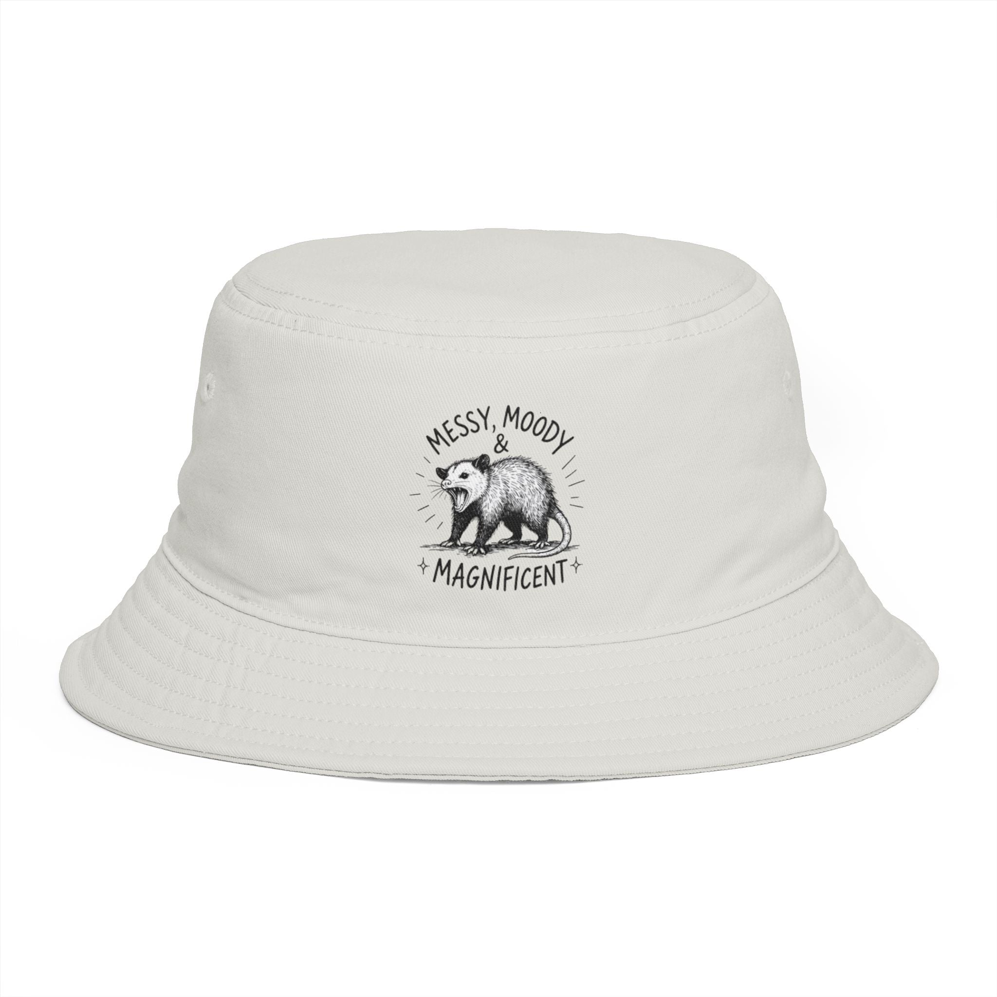 Messy Moody & Magnificent Bear Bucket Hat | Cute Vintage Graphic Sun Hat