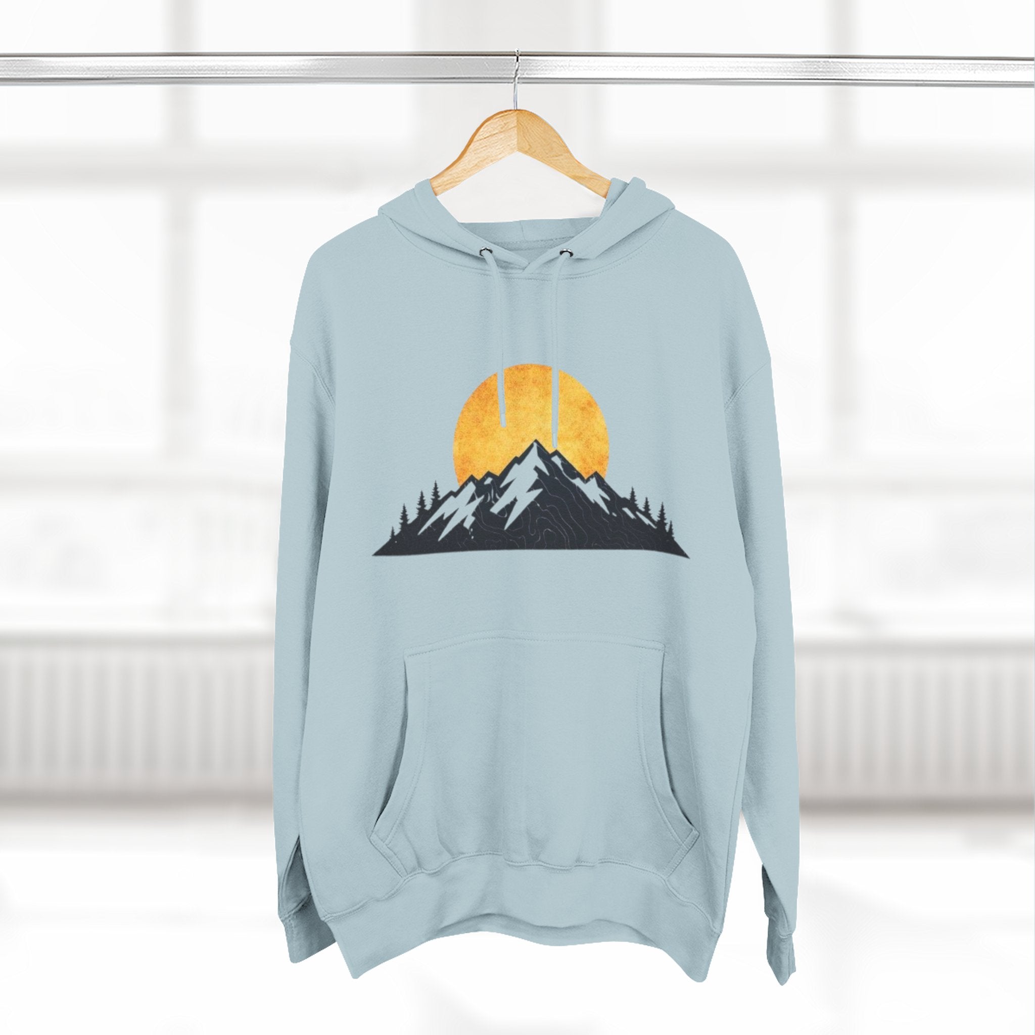 Sunset Mountain Hoodie | Minimal Outdoor Graphic Pullover