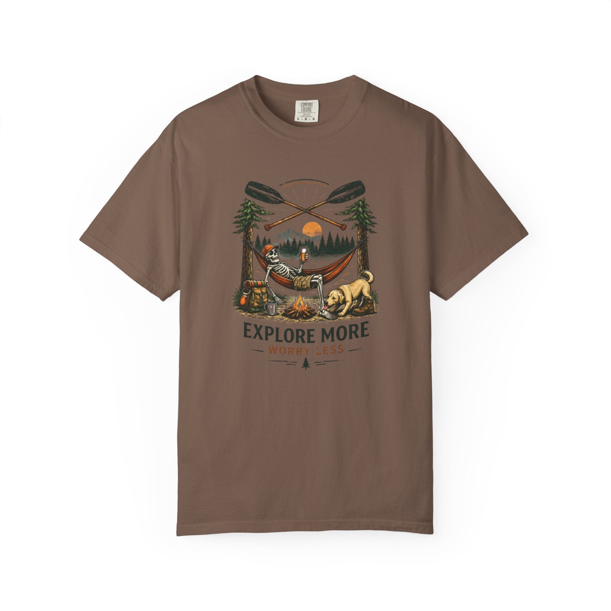 Explore More Worry Less T-Shirt | Outdoor Camping Adventure Graphic Tee