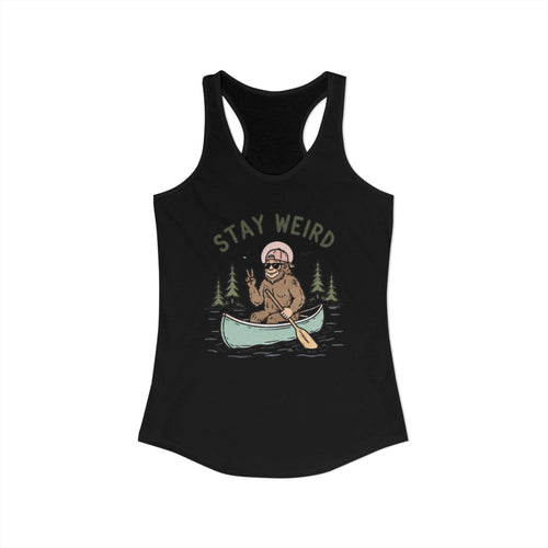 Bigfoot Canoeing Racerback Tank | Womens Sasquatch Paddle Tank Top