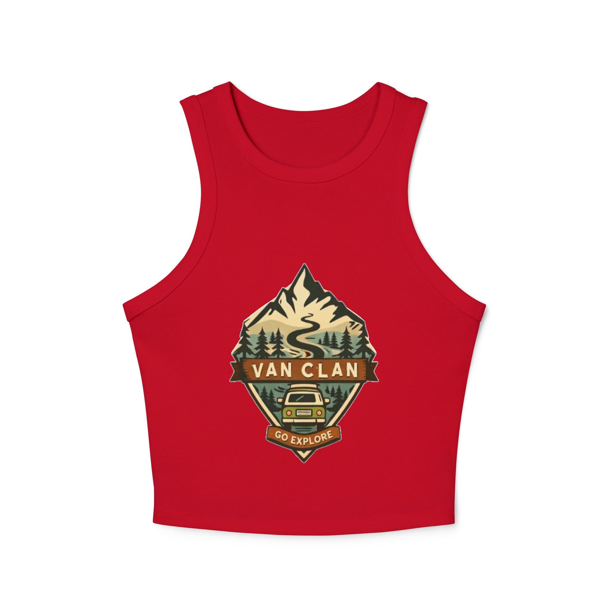 Van Clan Adventure Tank Top | Womens Ribbed Racerback Go Explore Camping Crop