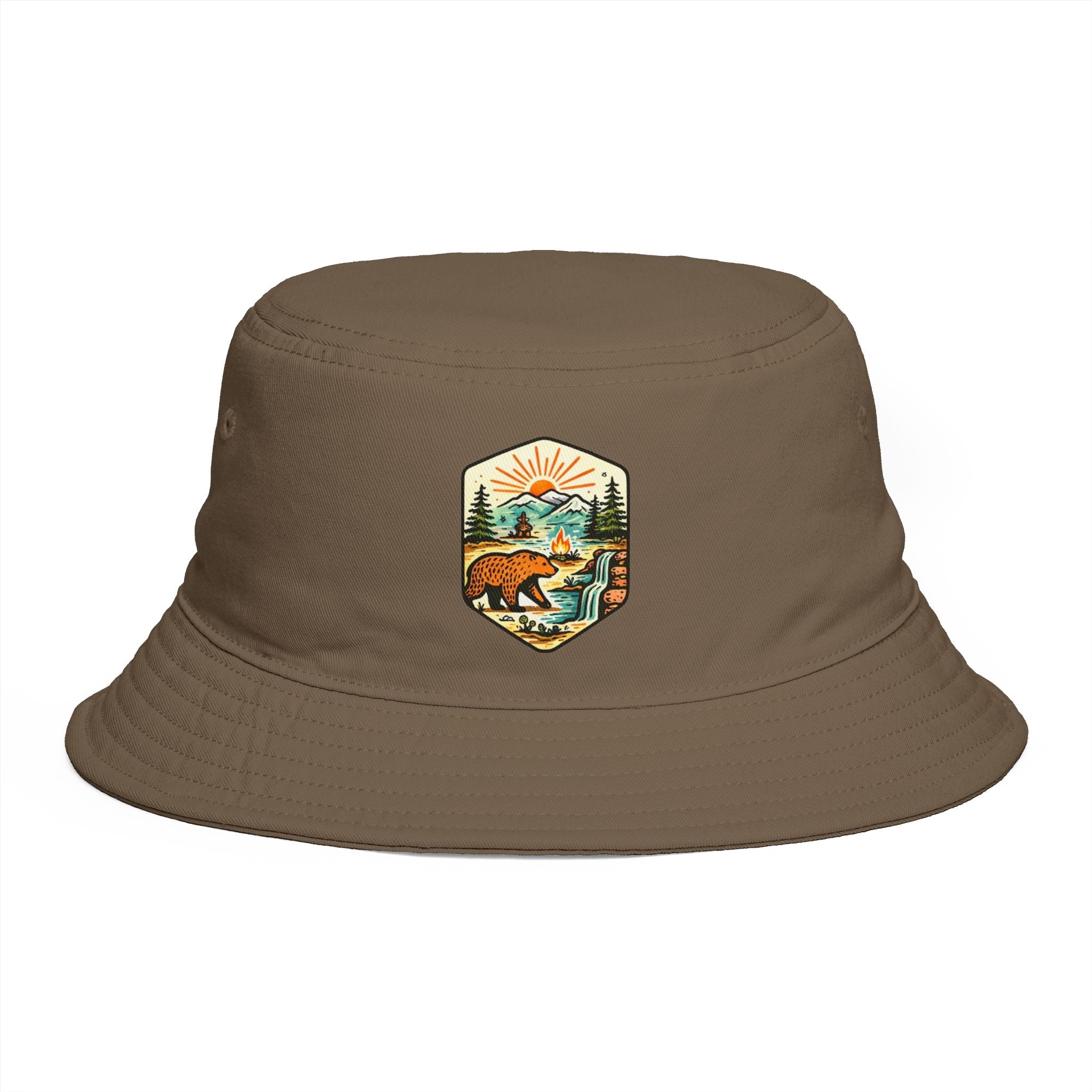 Bear Mountain Scenic Bucket Hat | Outdoor Adventure Patch Cap