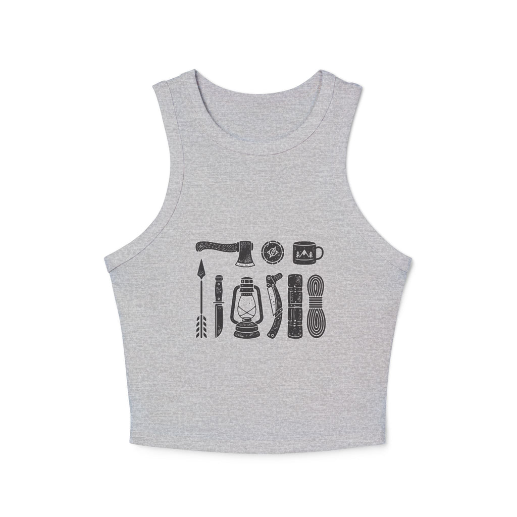 Camping Gear Graphic Tank Top | Womens Outdoor Adventure Racer