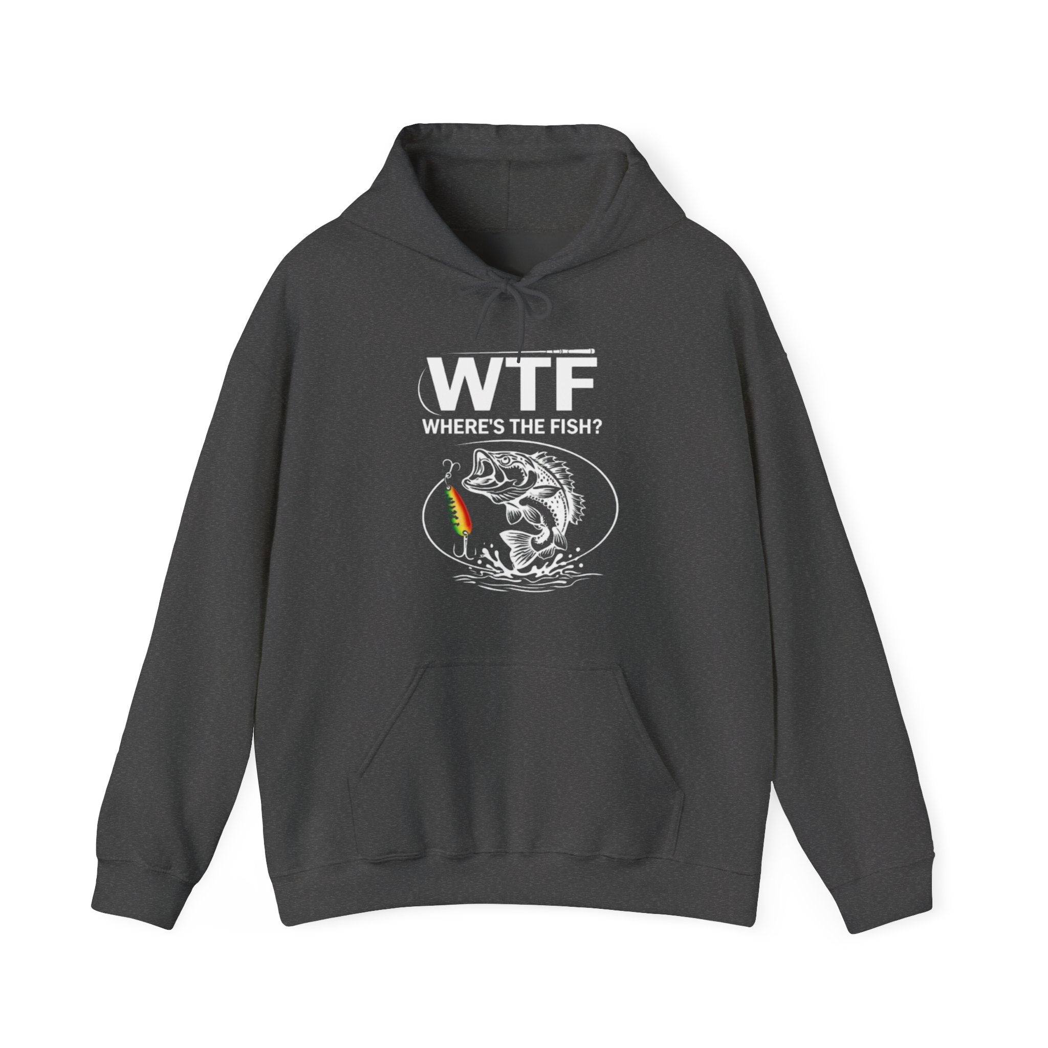 Fishing Hoodie | "WTF Where's The Fish?" Funny Angler Sweatshirt