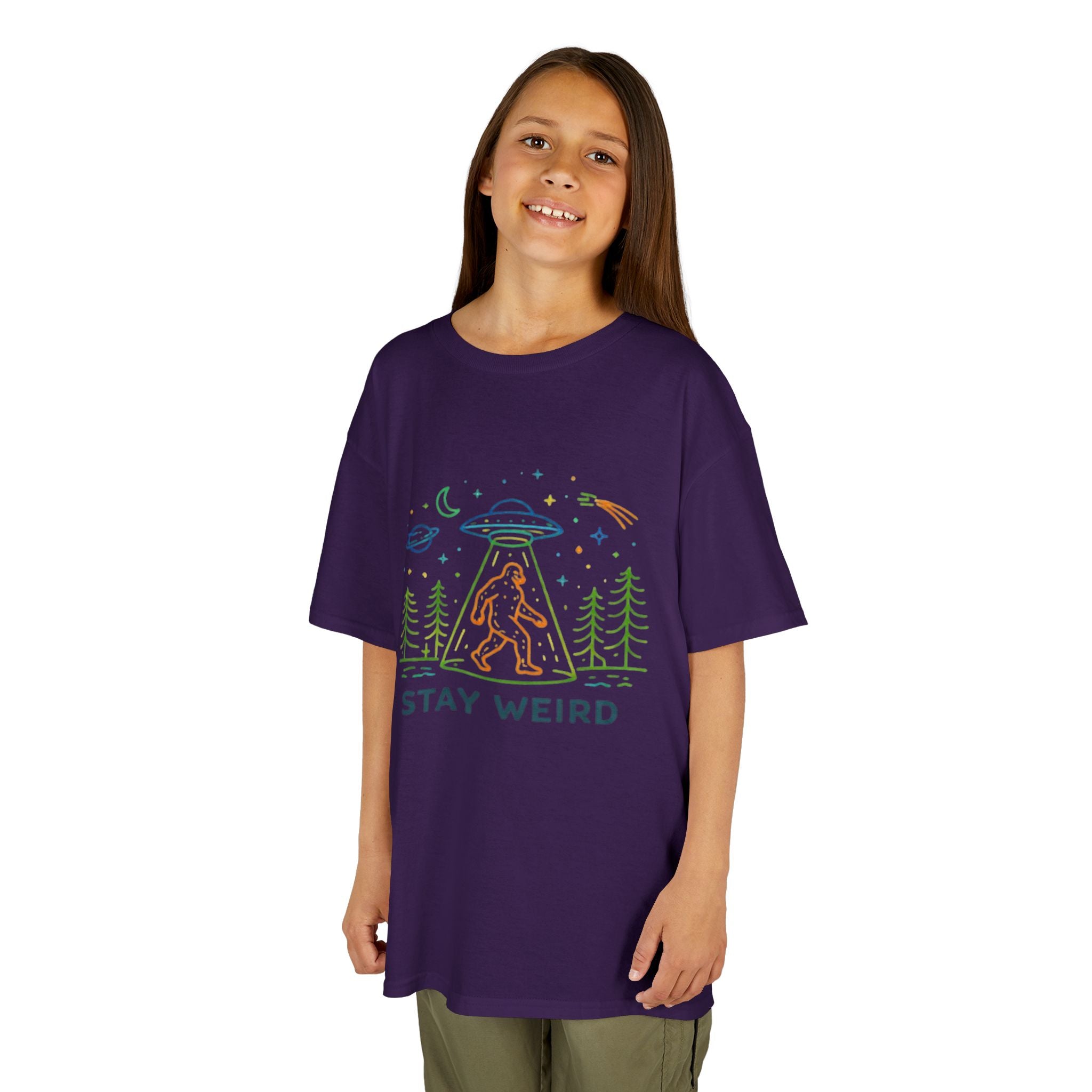 Kids Tee | Stay Weird Alien Bigfoot Graphic T-Shirt