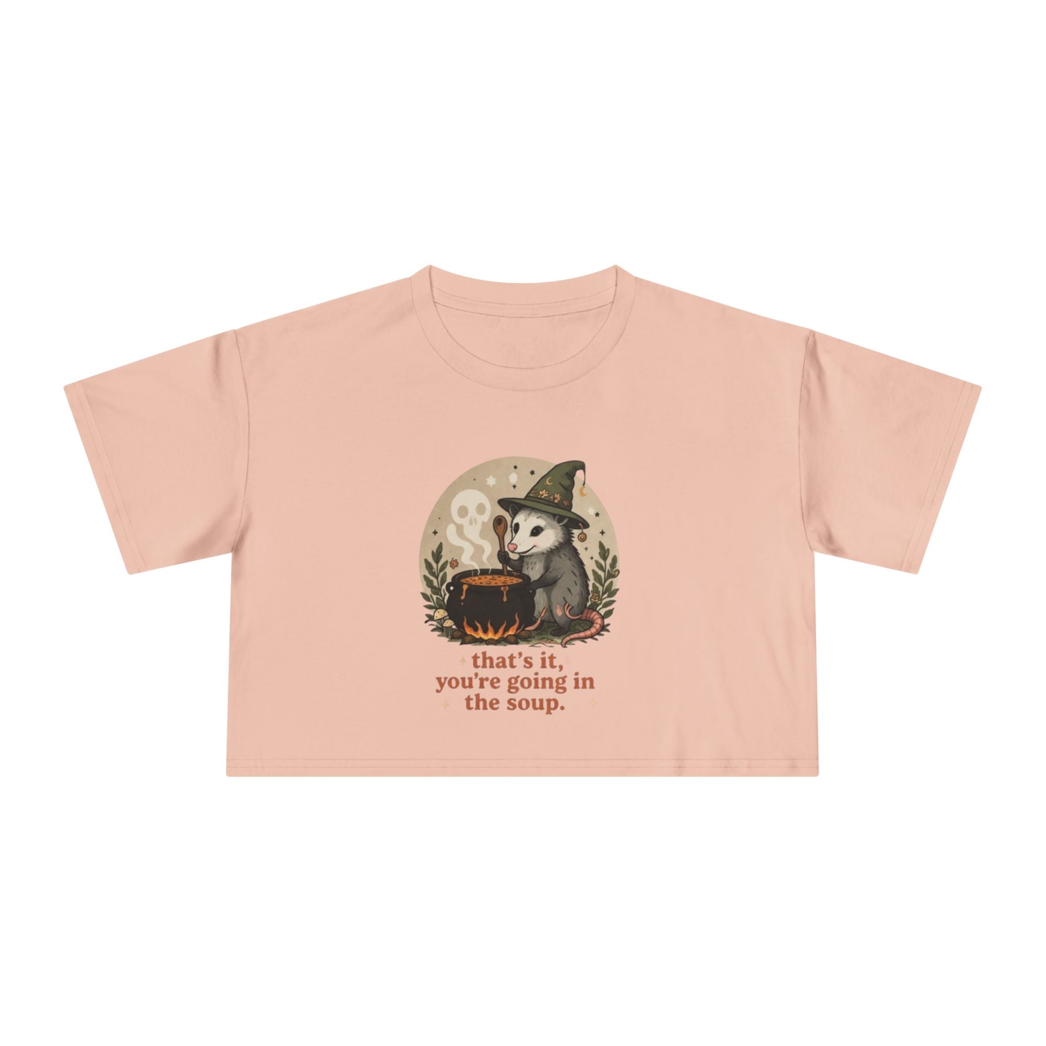 Crop Tee | Witch Cat Cauldron "thats it, youre going in the soup."