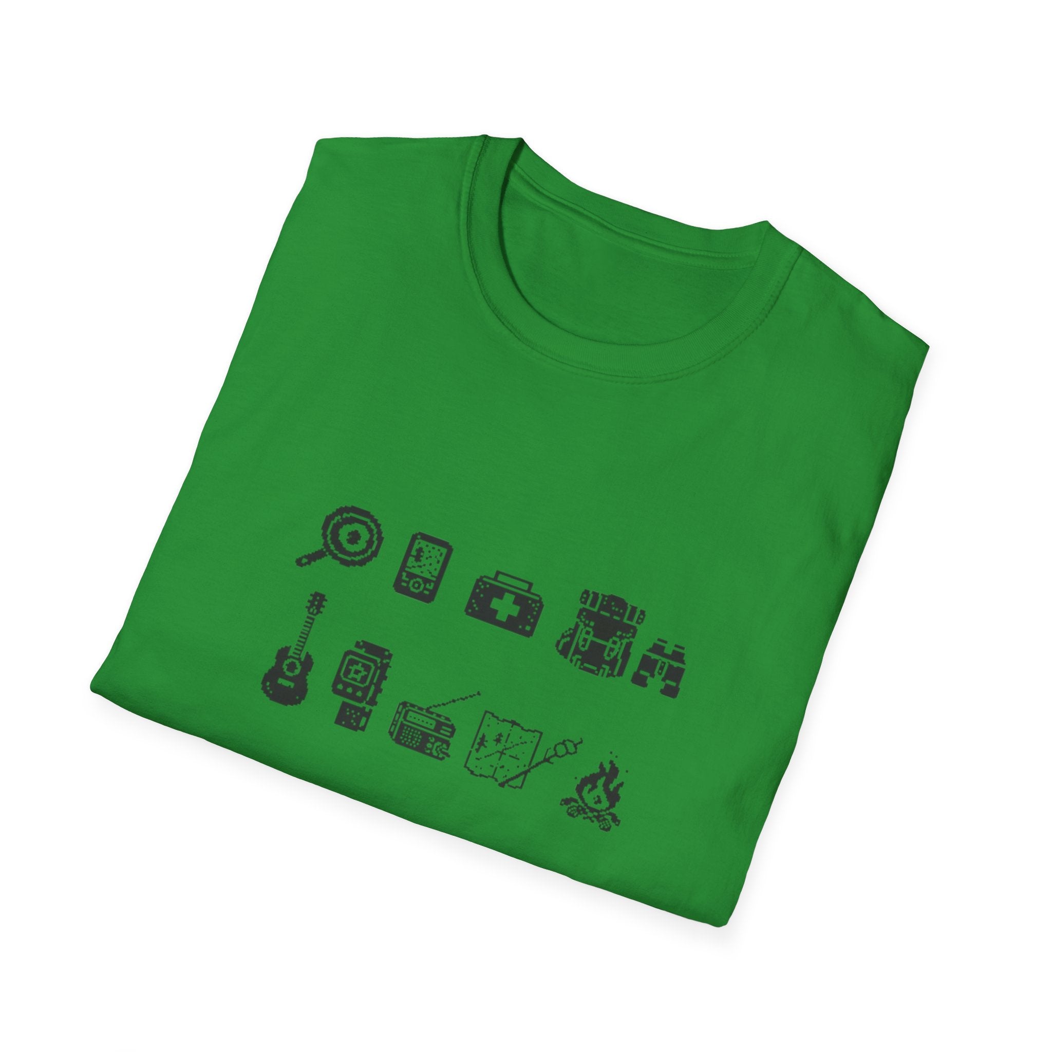 T-Shirt | Minimal Camping Gear Icons Graphic Tee | Camping Kit Tee