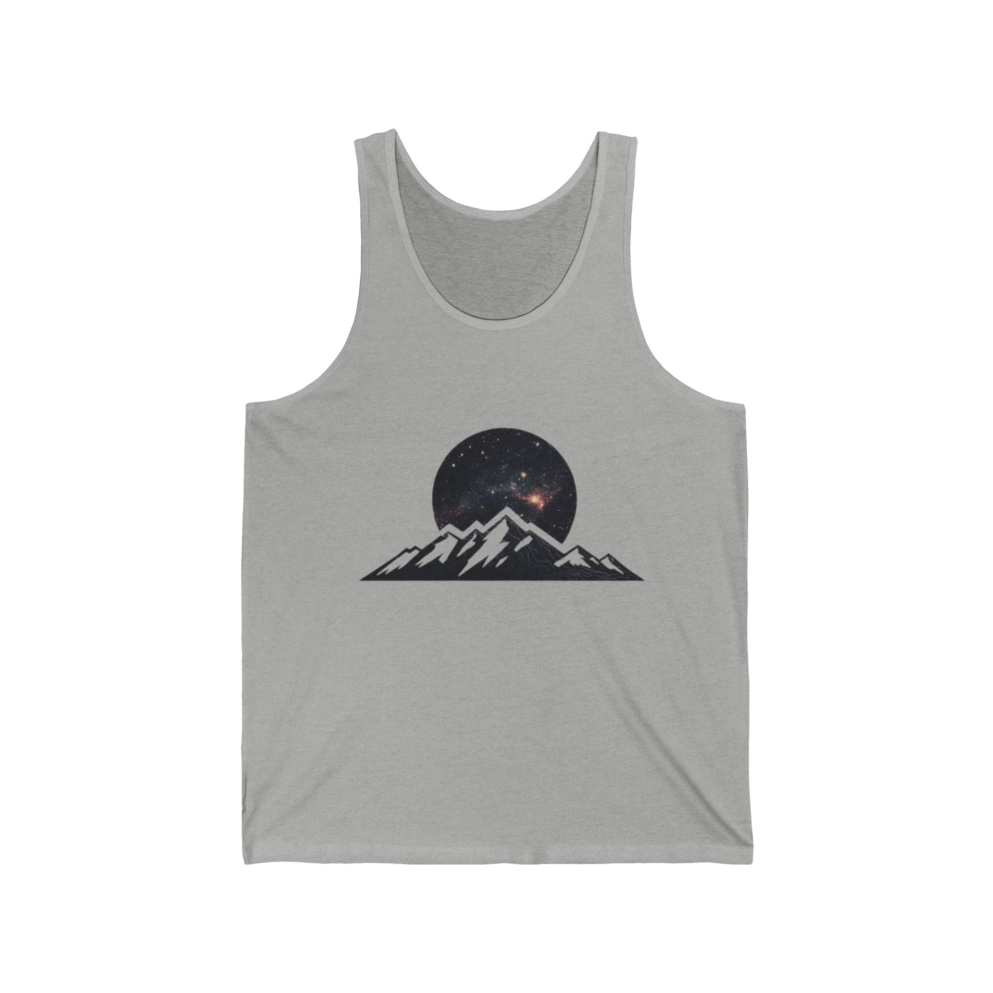 Mountain Night Tank Top Starry Moon Graphic Tank