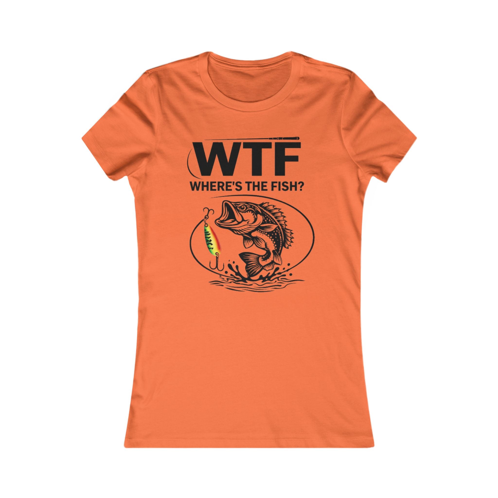 WTF Where's The Fish? Women's Fishing Graphic Tee | Funny Bass Angler Shirt