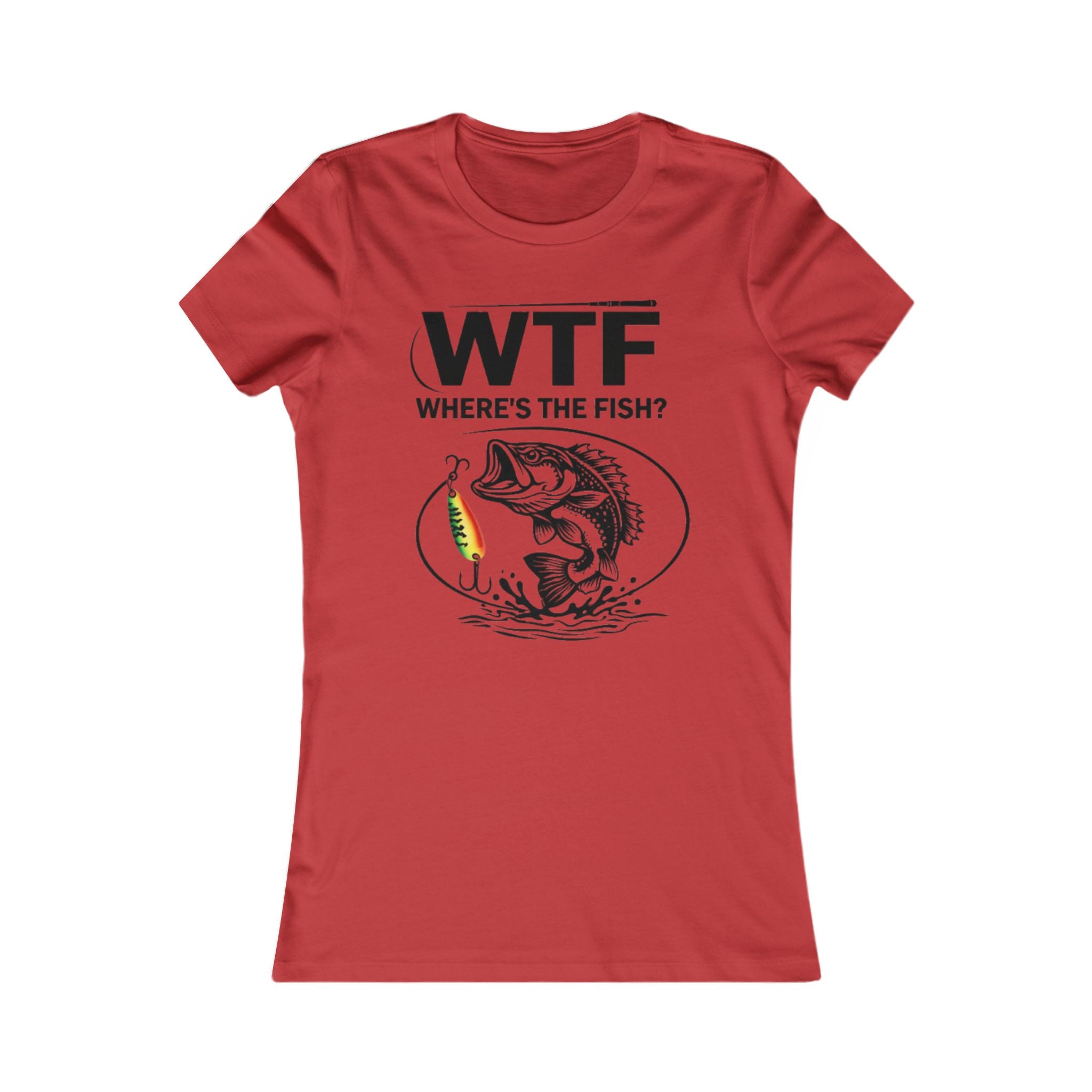 WTF Where's The Fish? Women's Fishing Graphic Tee | Funny Bass Angler Shirt