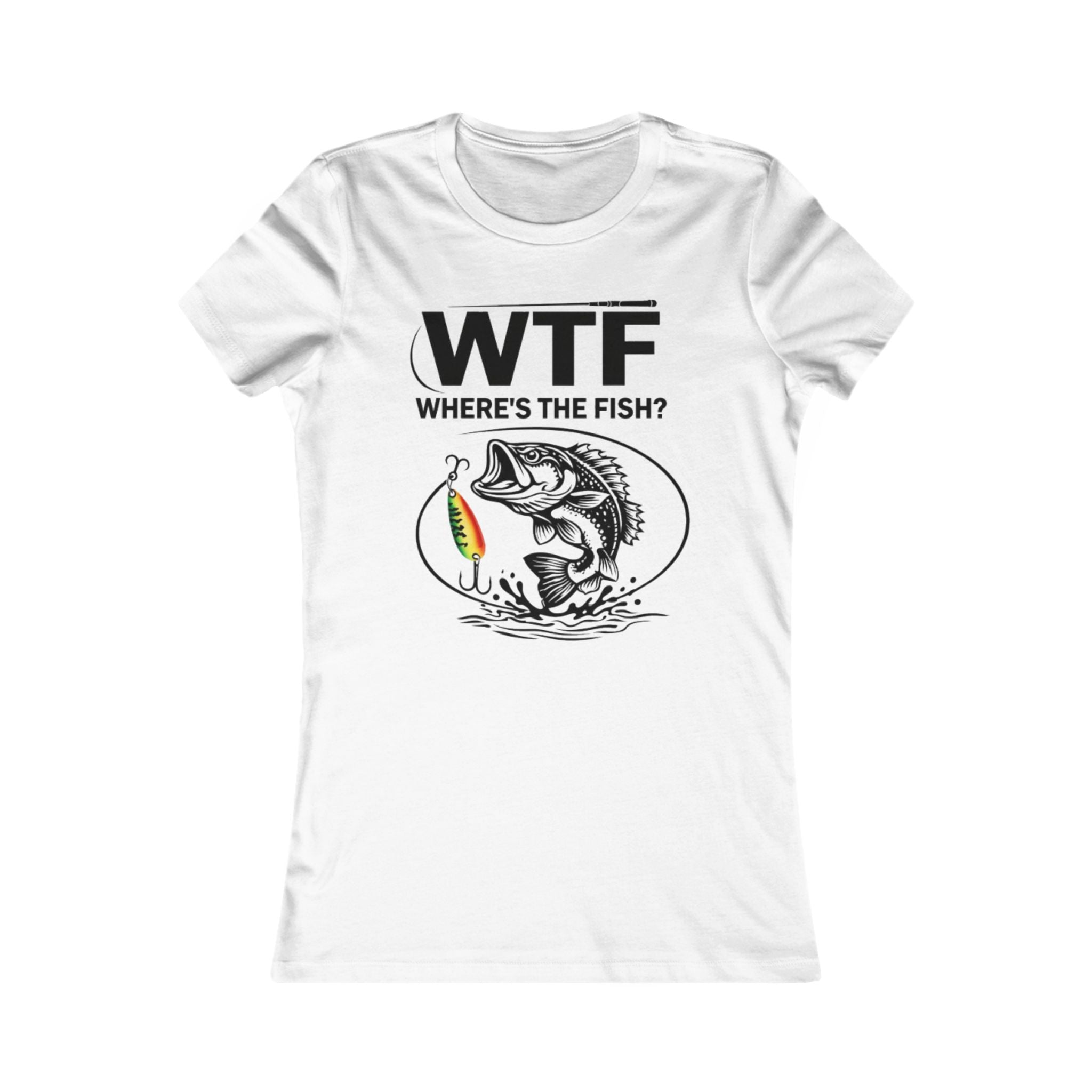 WTF Where's The Fish? Women's Fishing Graphic Tee | Funny Bass Angler Shirt