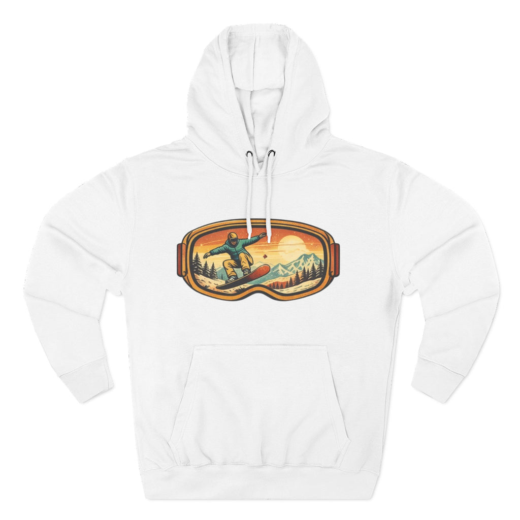 Snowboarder Goggles Graphic Hoodie | Vintage Mountain Ski Snowboarding Design
