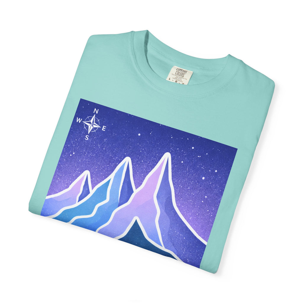 Mountain Night T-Shirt | Neon Retro Mountain Landscape Tee