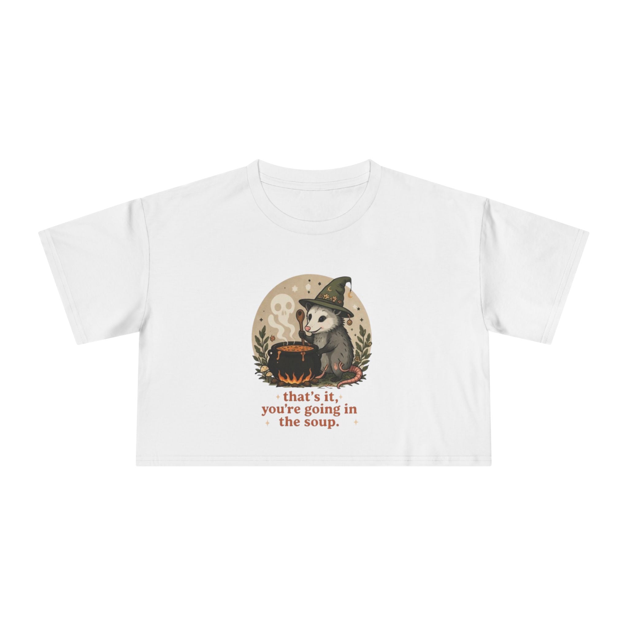 Crop Tee | Witch Cat Cauldron "thats it, youre going in the soup."