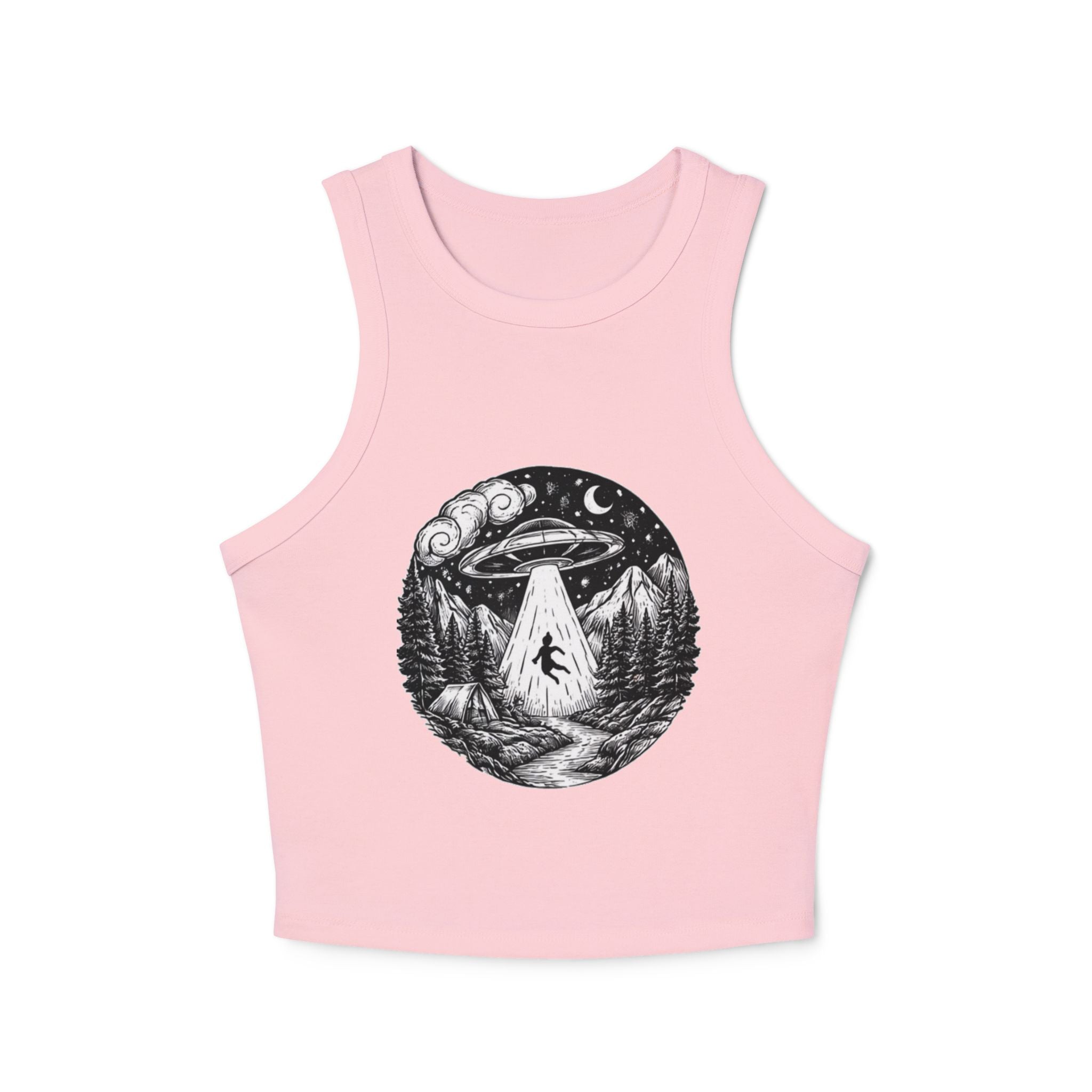 Alien Abduction UFO Racer Tank Top | Womens Micro Rib