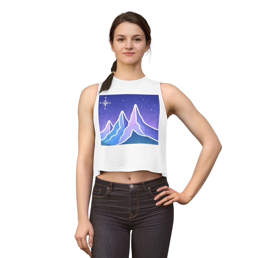Women's Crop Top | Pastel Night Mountain Graphic Crop Top