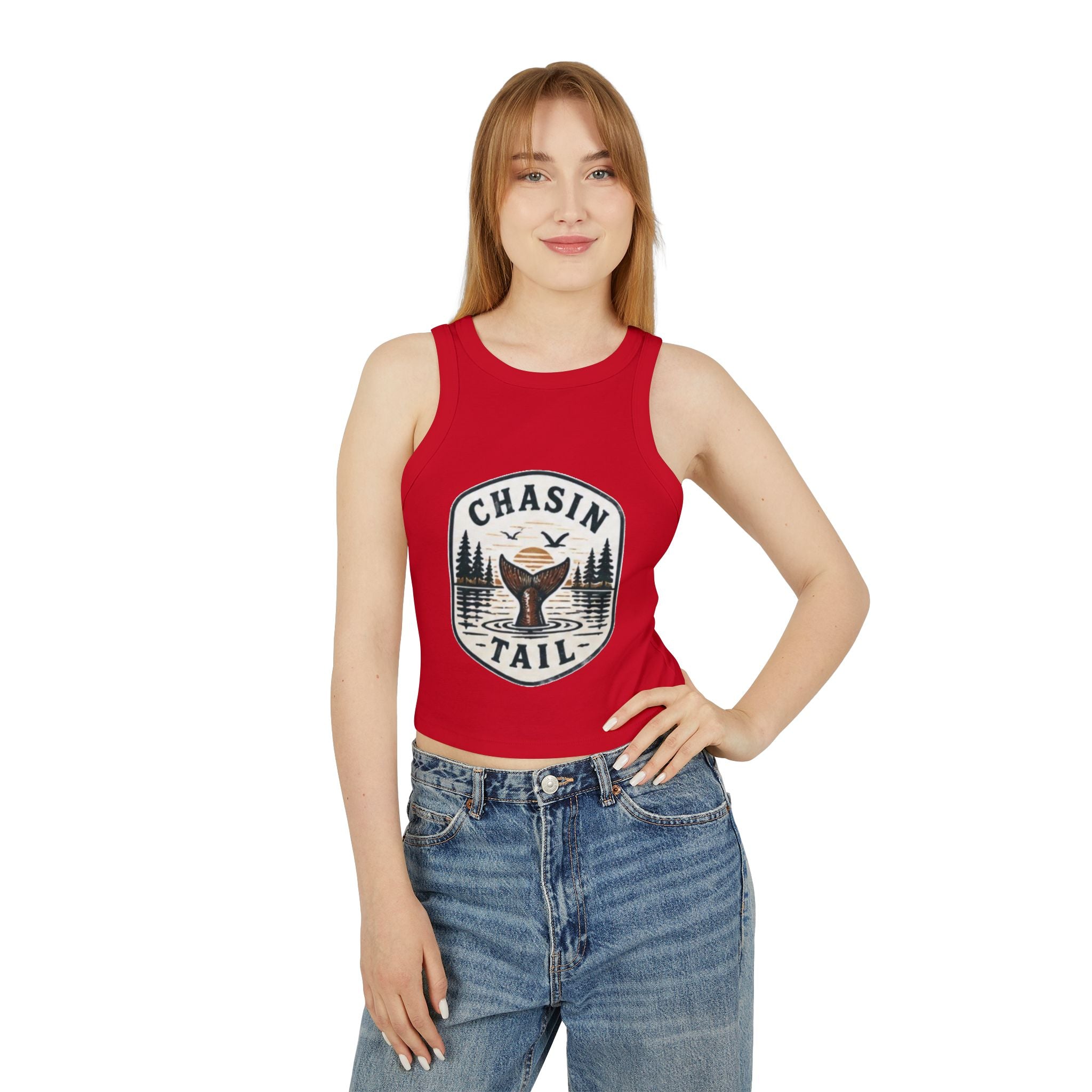 Chasin Tail Fishers Racer Tank Top | Womens Micro Rib