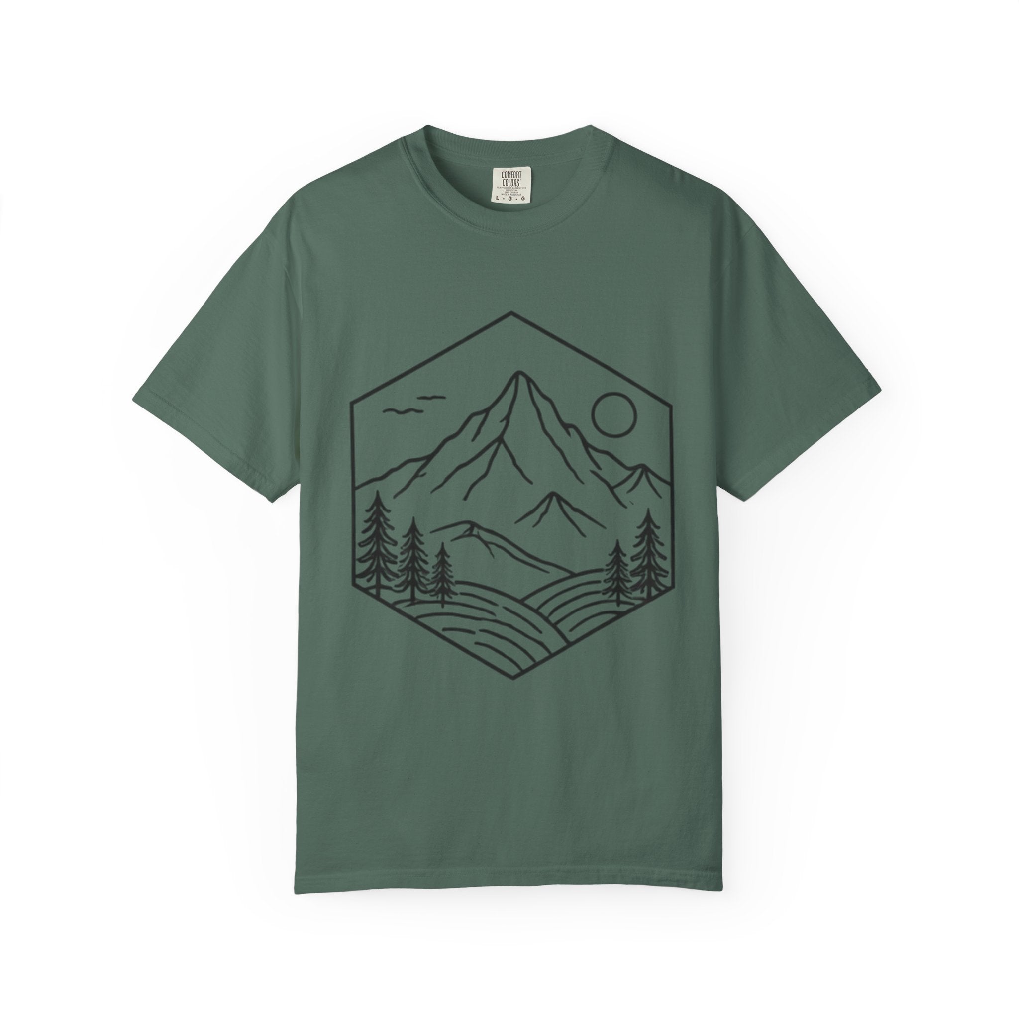 Mountain Landscape T-Shirt | Minimal Line Art Outdoors Tee