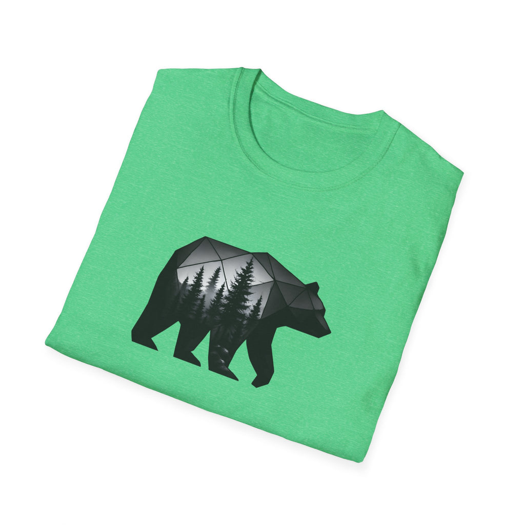 Geometric Bear Forest T-Shirt | Modern Nature Graphic Tee