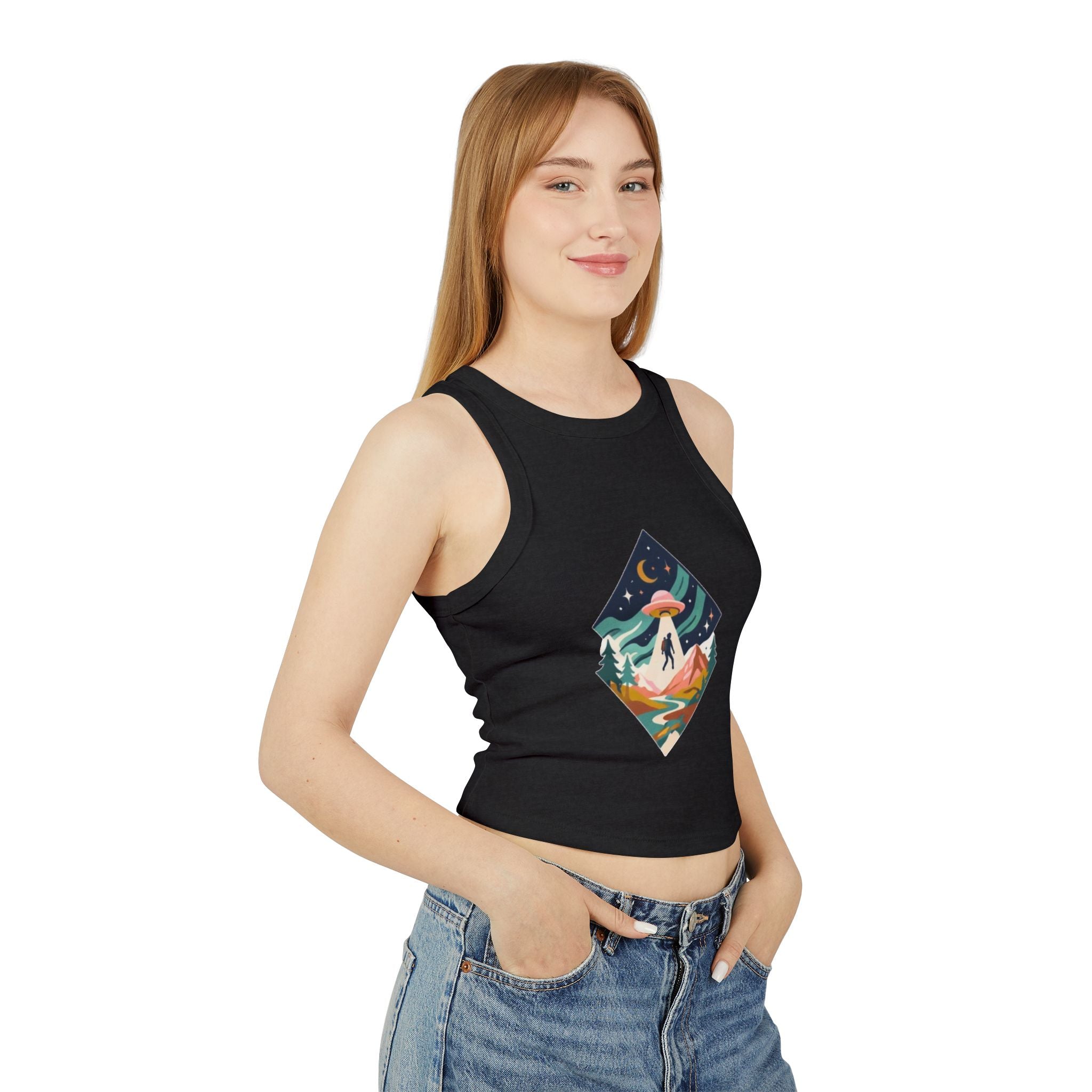 Alien Abduction Mountain Crop Tank