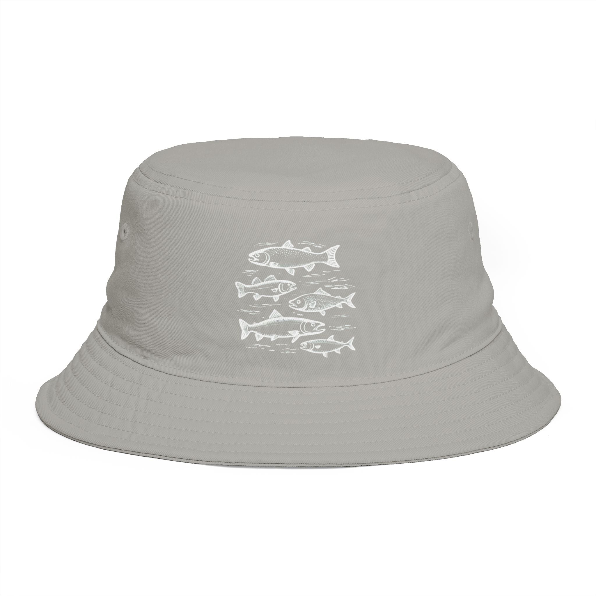 Bucket Hat | Vintage Fish Sketches Outdoor Fishing Hat