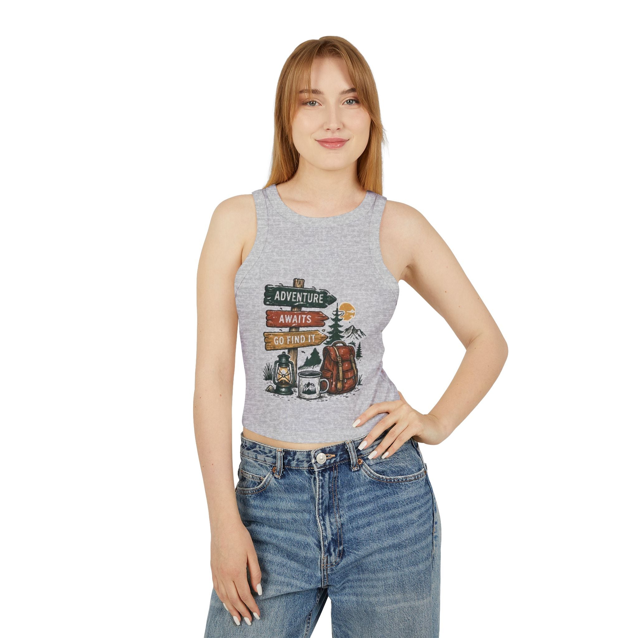 Adventure Awaits Racer Tank | Womens Outdoor Graphic Tank Top