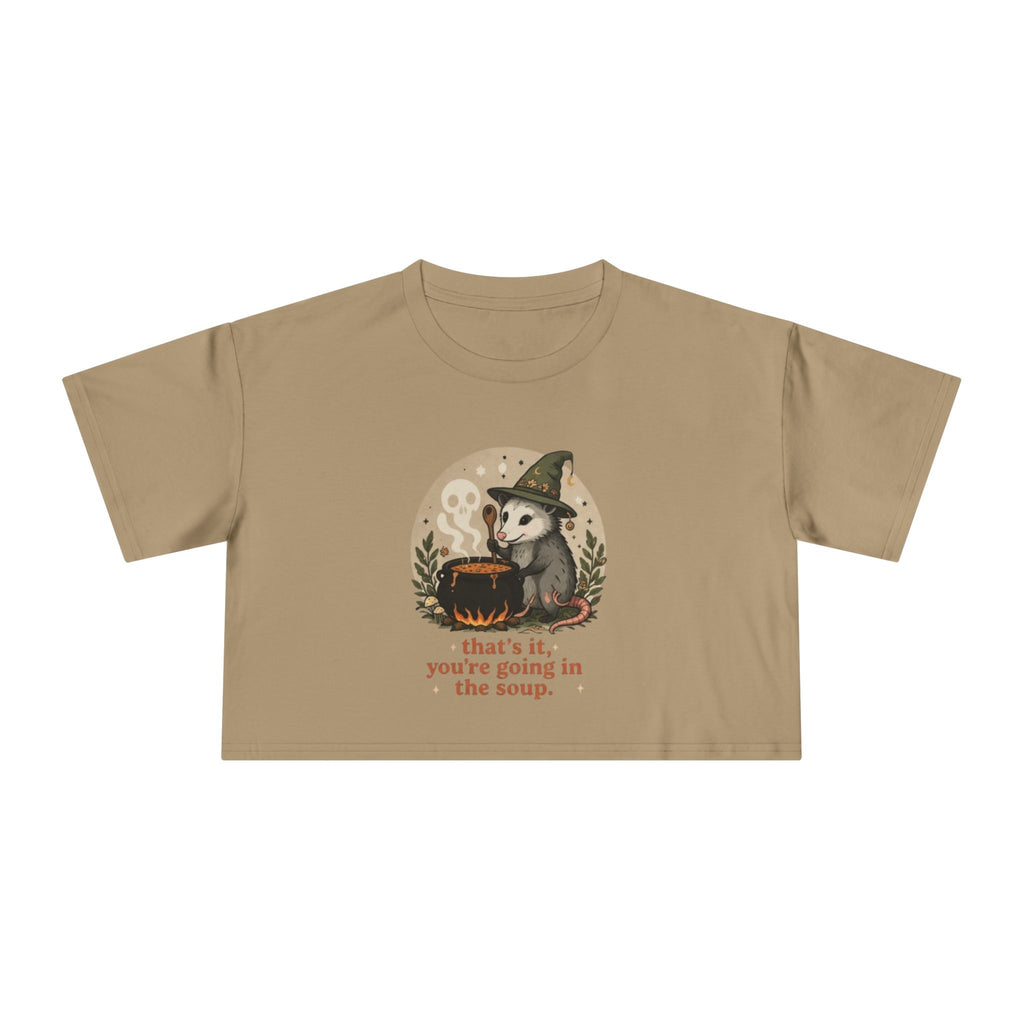 Crop Tee | Witch Cat Cauldron "thats it, youre going in the soup."