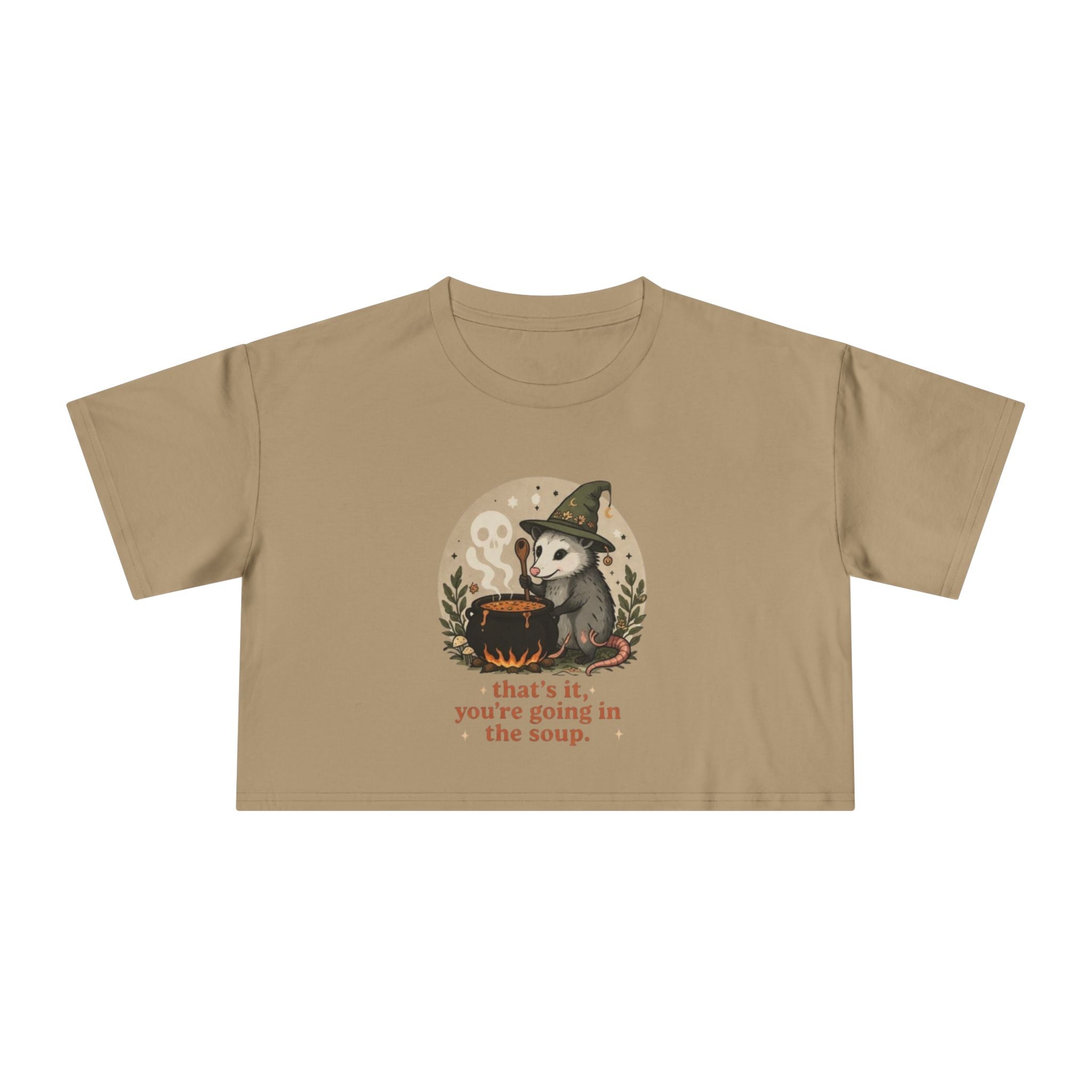 Crop Tee | Witch Cat Cauldron "thats it, youre going in the soup."