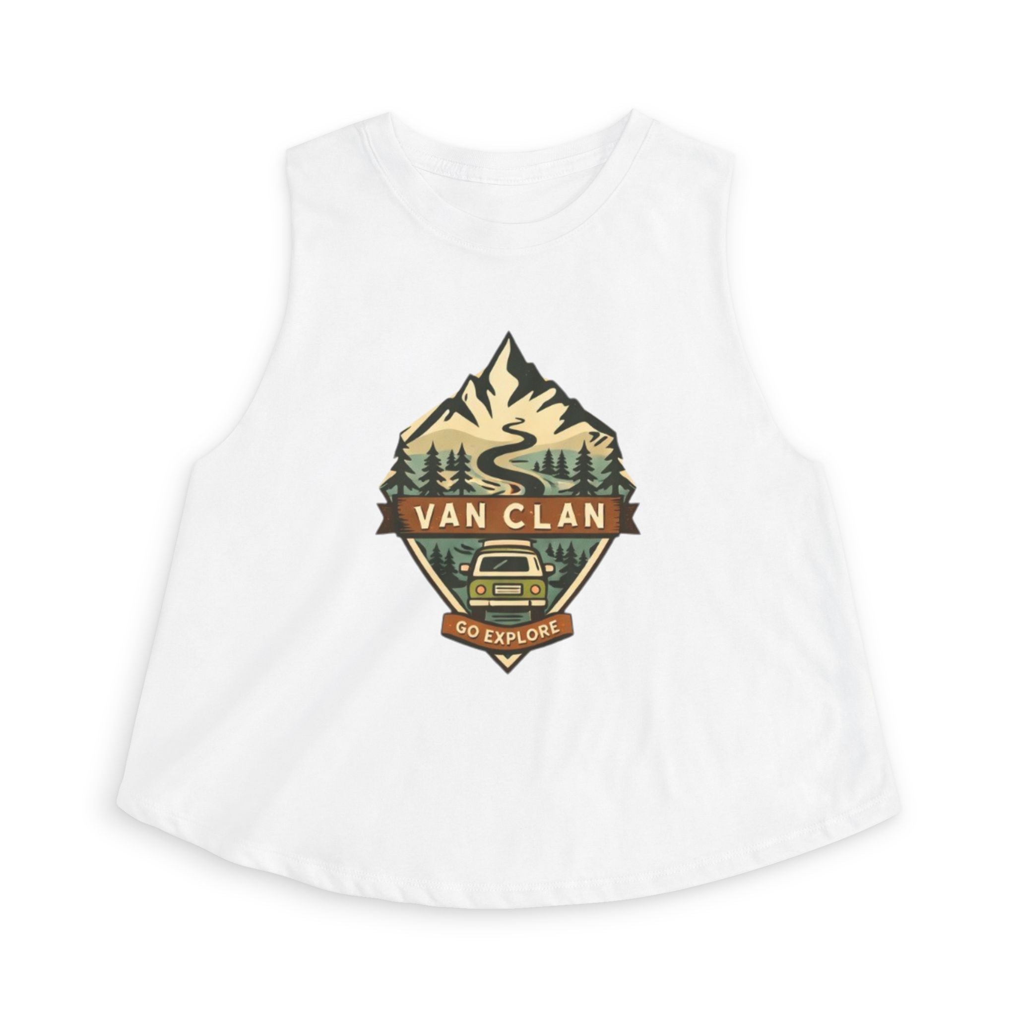 Van Clan "Go Explore" Crop Top | Women's Adventure Graphic Tank