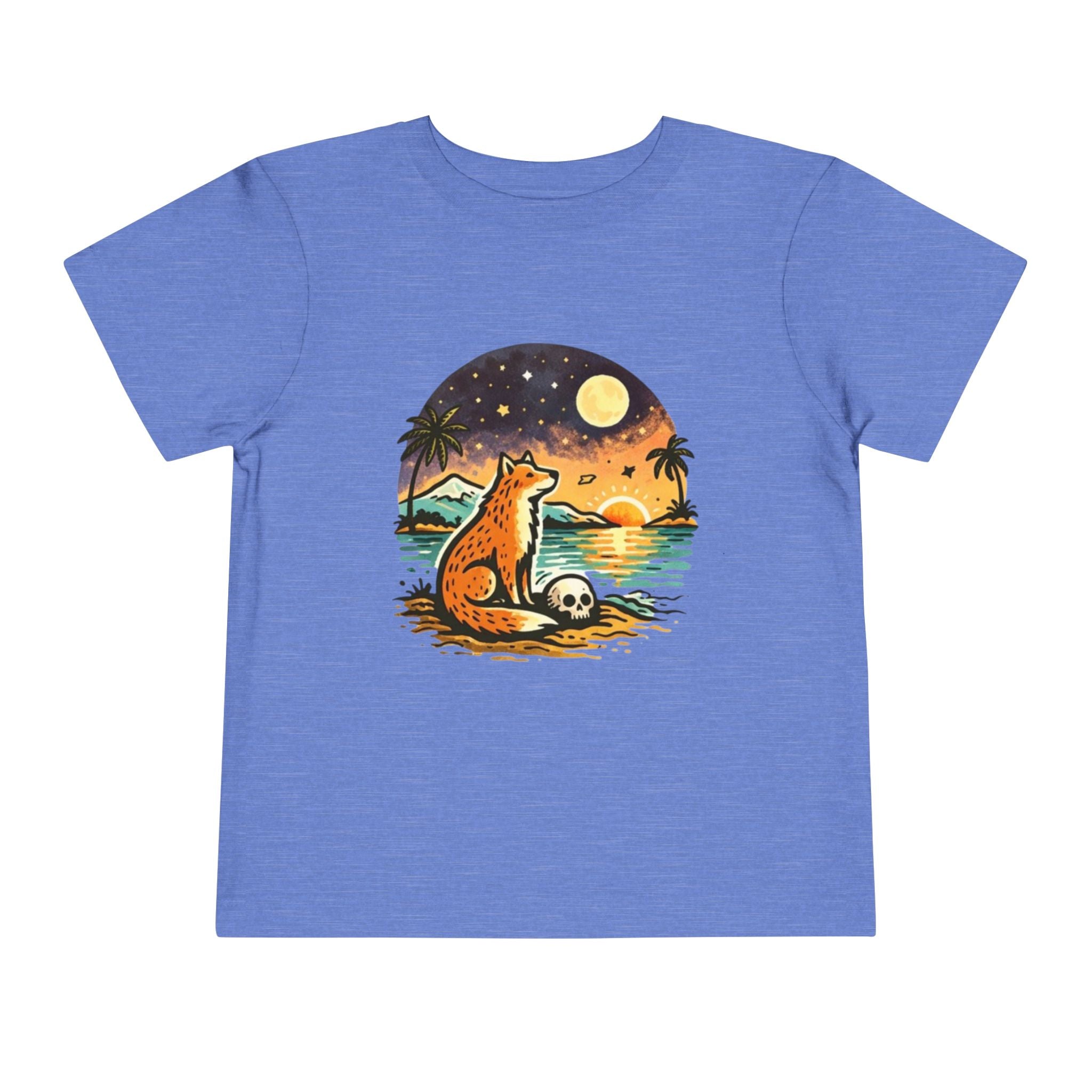 Toddler Tee | Fox Watching Sunset Beach Illustration
